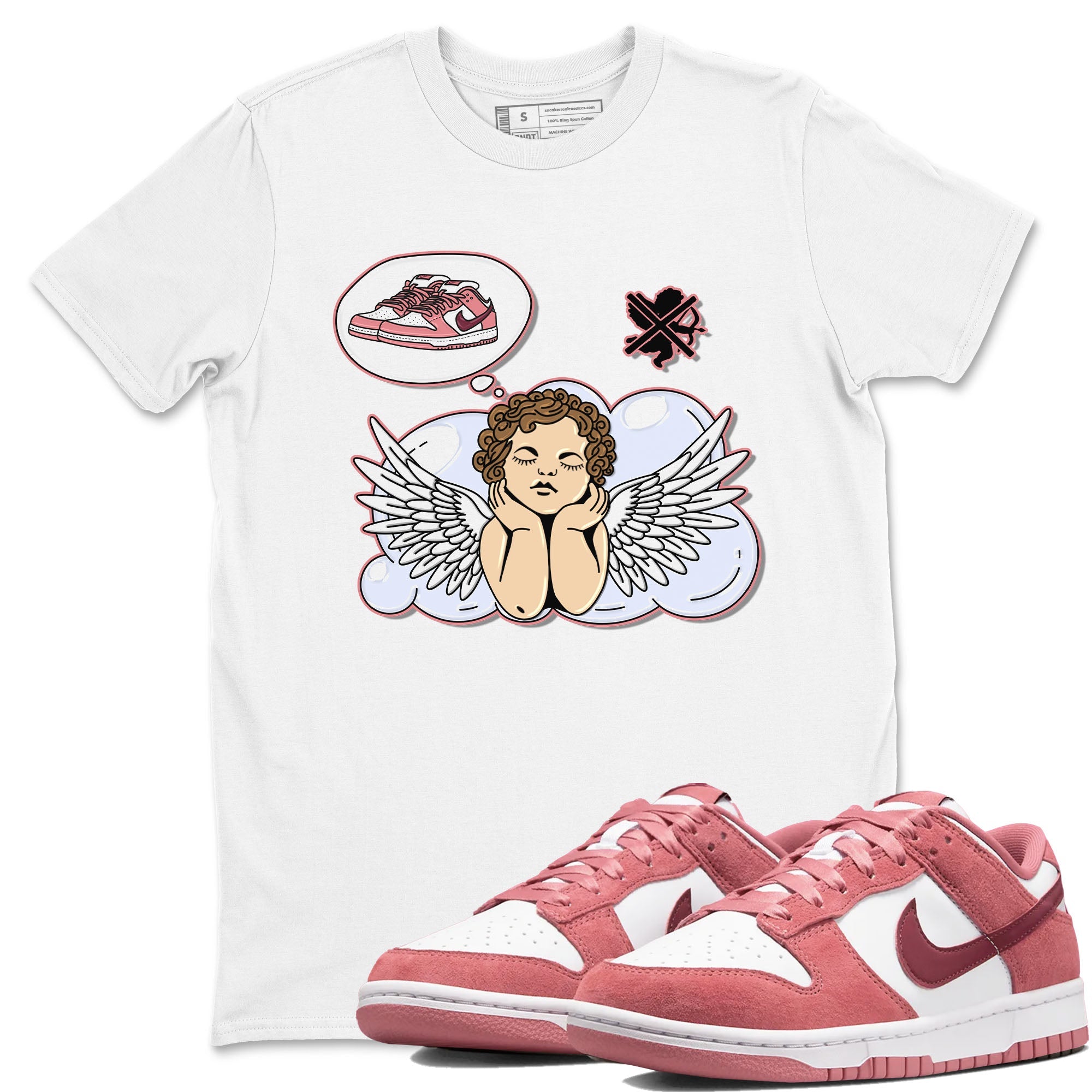 Dunk Valentine's Day shirt to match jordans Cupids Day Off sneaker tees Dunks Valentine's Day Drip Gear Zone unisex cotton White 1 crew neck shirt