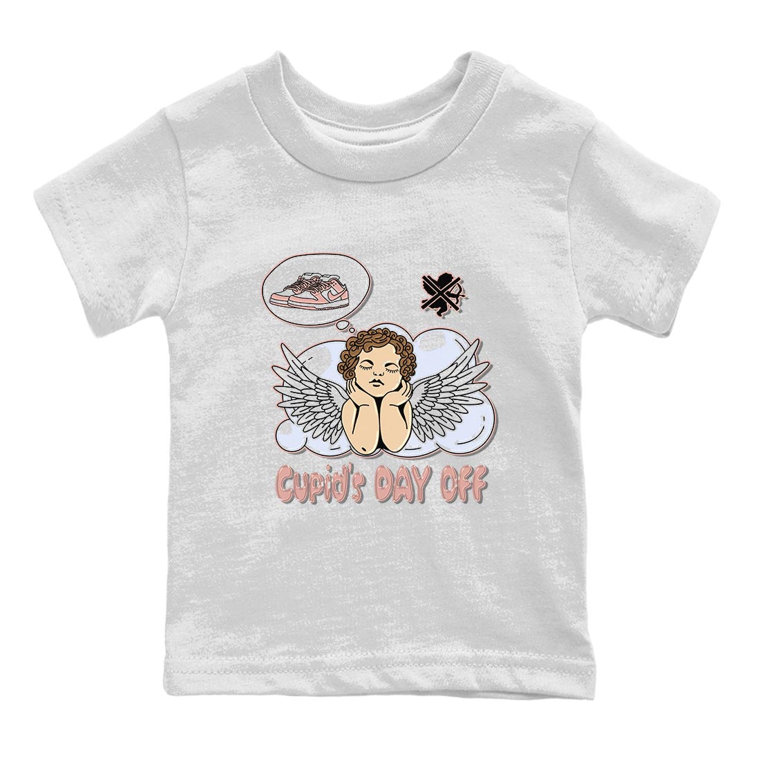 Nike Dunks Low Rose Whisper shirt to match jordans Cupids Day Off Streetwear Sneaker Shirt Nike Dunk Rose Whisper Drip Gear Zone Sneaker Matching Clothing Baby Toddler White 2 T-Shirt