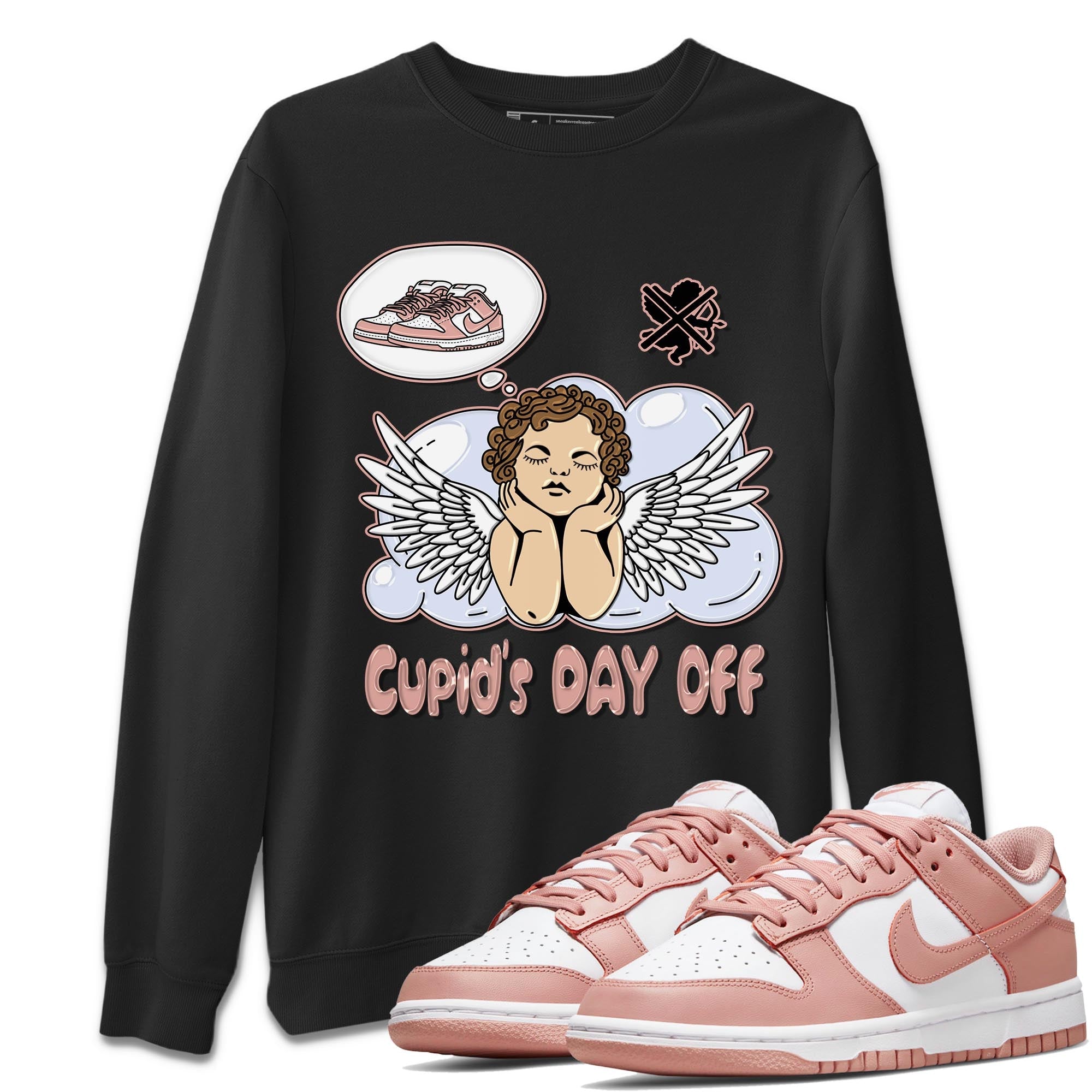 Nike Dunks Low Rose Whisper shirt to match jordans Cupids Day Off Streetwear Sneaker Shirt Nike Dunk Rose Whisper Drip Gear Zone Sneaker Matching Clothing Unisex Black 1 T-Shirt