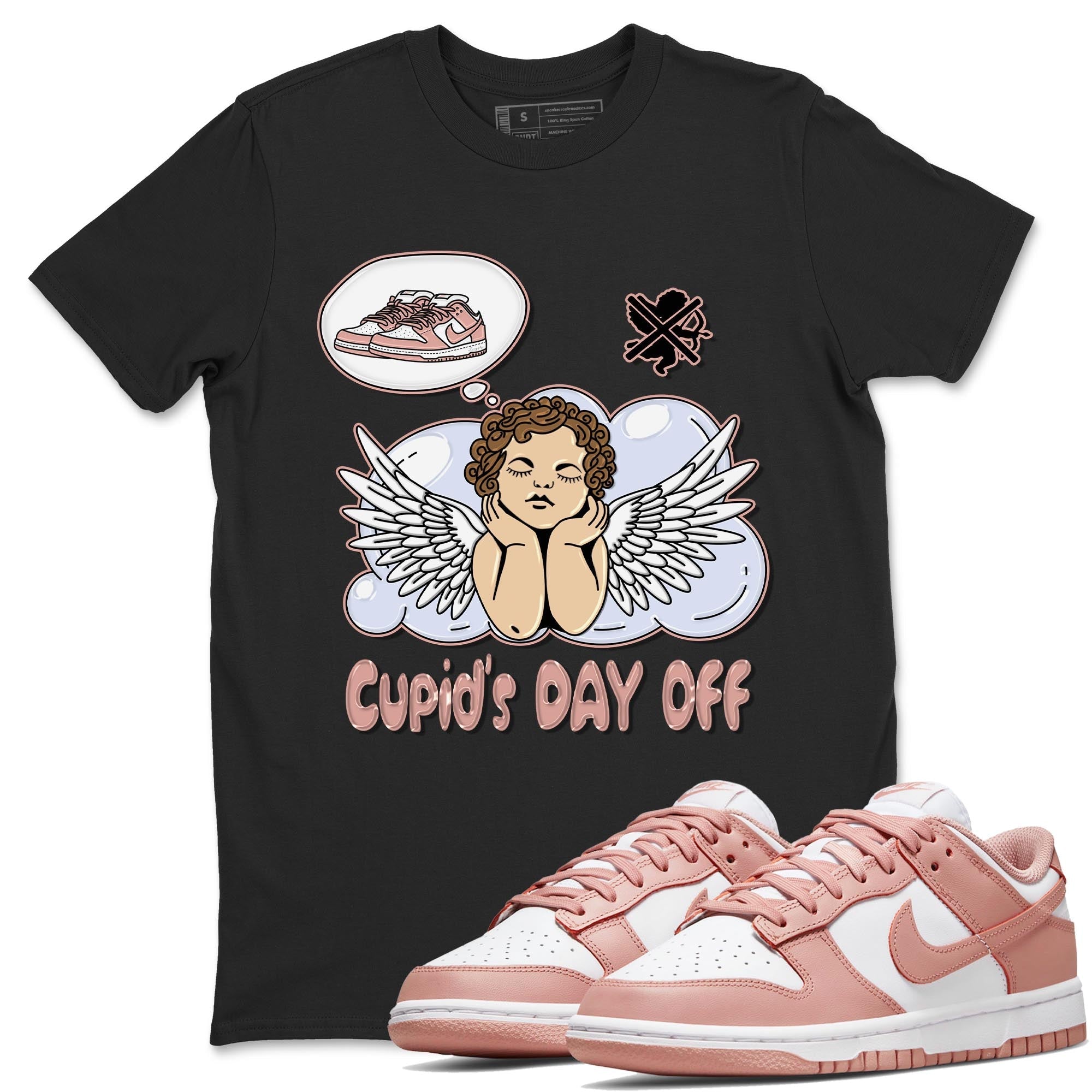 Nike Dunks Low Rose Whisper shirt to match jordans Cupids Day Off Streetwear Sneaker Shirt Nike Dunk Rose Whisper Drip Gear Zone Sneaker Matching Clothing Unisex Black 1 T-Shirt