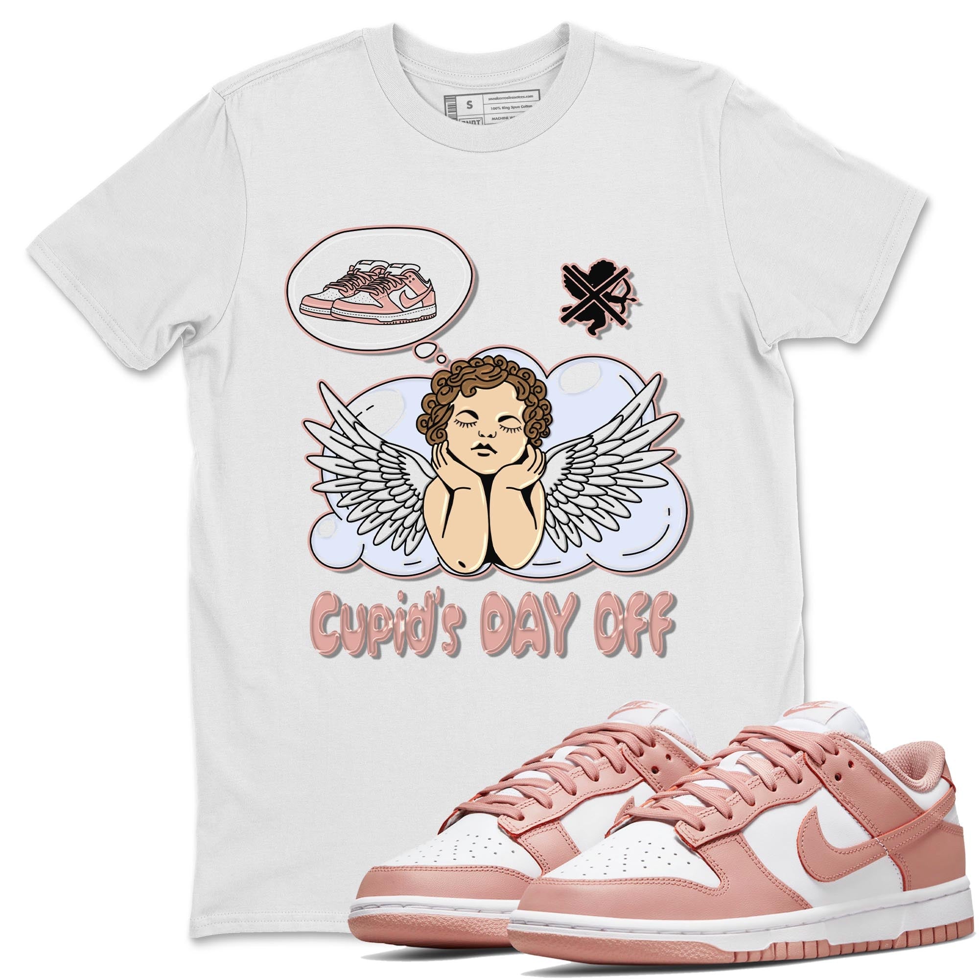 Nike Dunks Low Rose Whisper shirt to match jordans Cupids Day Off Streetwear Sneaker Shirt Nike Dunk Rose Whisper Drip Gear Zone Sneaker Matching Clothing Unisex White 1 T-Shirt