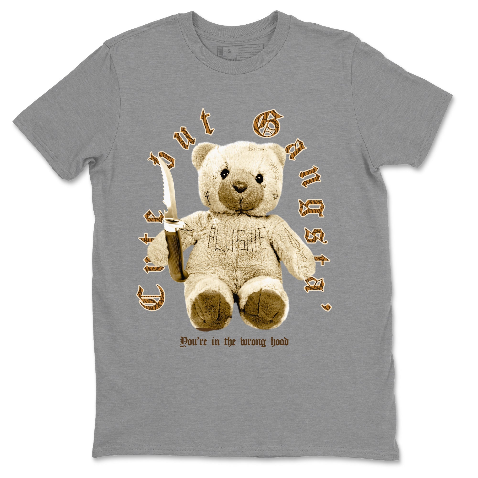 Jordan 3 Retro Palomino Sneaker Matching T-Shirt Cute Gangsta Streetwear Sneaker Shirt Air Jordan 3 Palomino Sneaker Release Tees Unisex Shirts Heather Grey 2