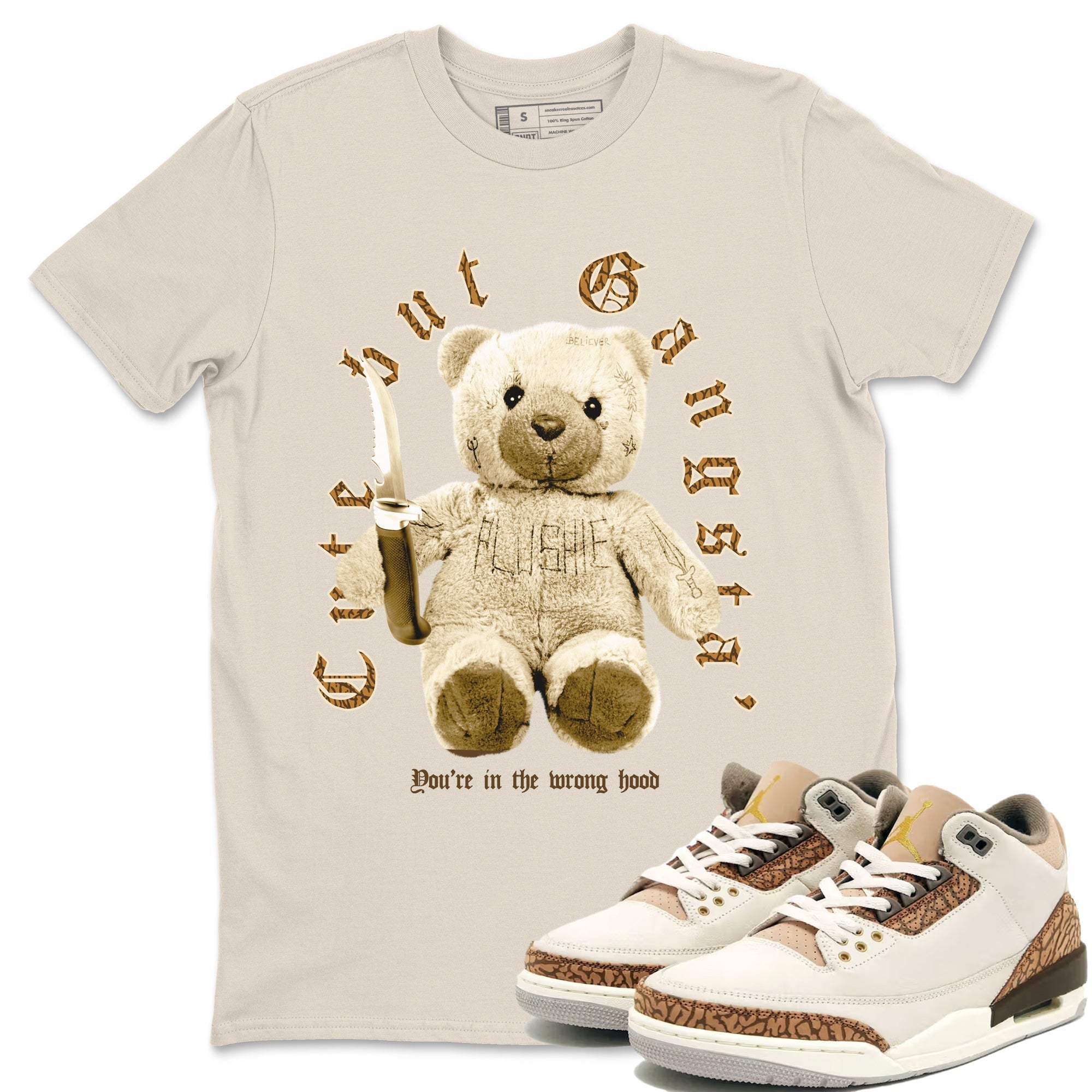 Jordan 3 Retro Palomino Sneaker Matching T-Shirt Cute Gangsta Streetwear Sneaker Shirt Air Jordan 3 Palomino Sneaker Release Tees Unisex Shirts Natural 1