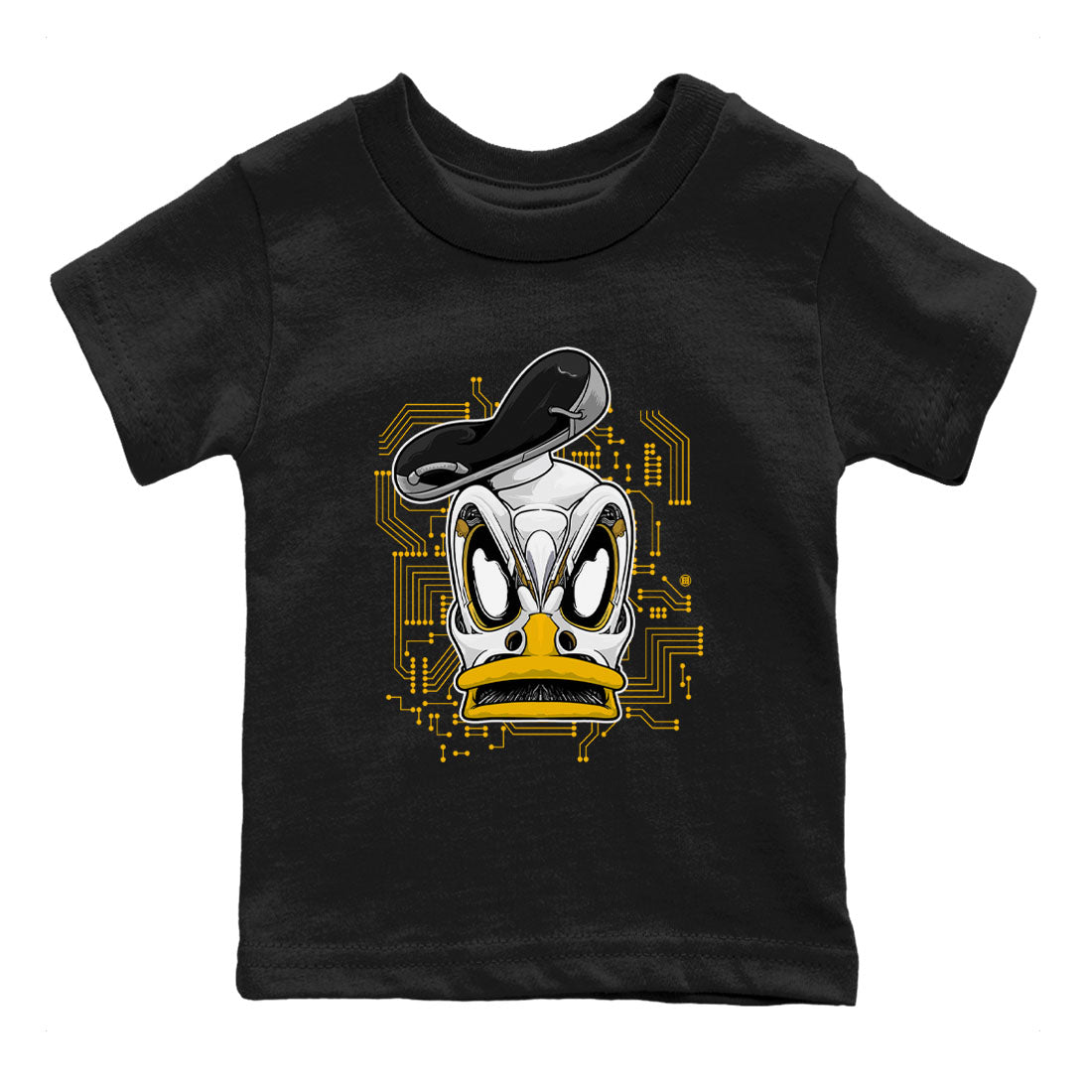 1s Yellow Ochre shirt to match jordans Cyber Duck sneaker tees Air Jordan 1 High OG Yellow Ochre Drip Gear Zone baby toddler Black 2 cotton Shirt