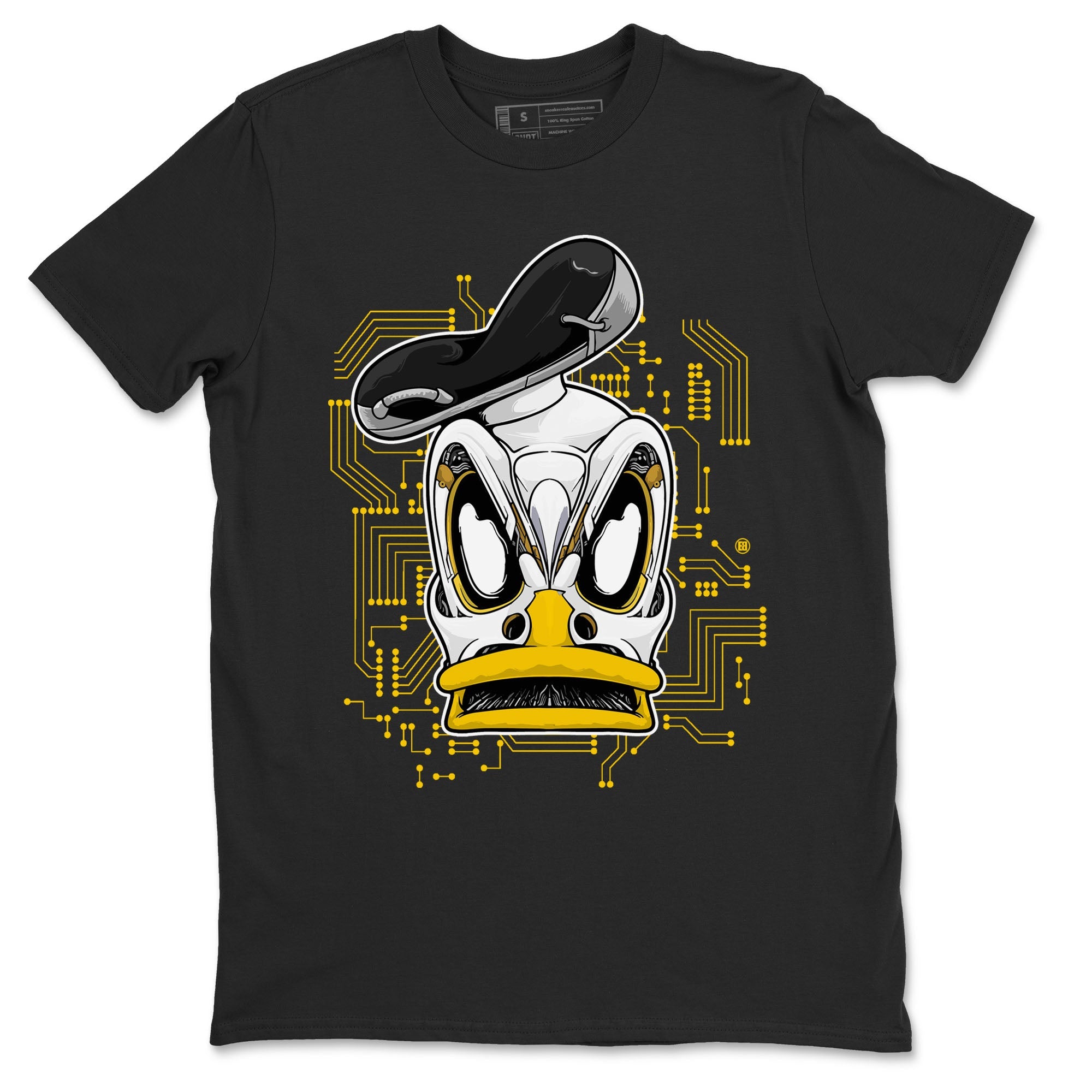 1s Yellow Ochre shirt to match jordans Cyber Duck sneaker tees Air Jordan 1 High OG Yellow Ochre Drip Gear Zone unisex cotton Black 2 crew neck shirt