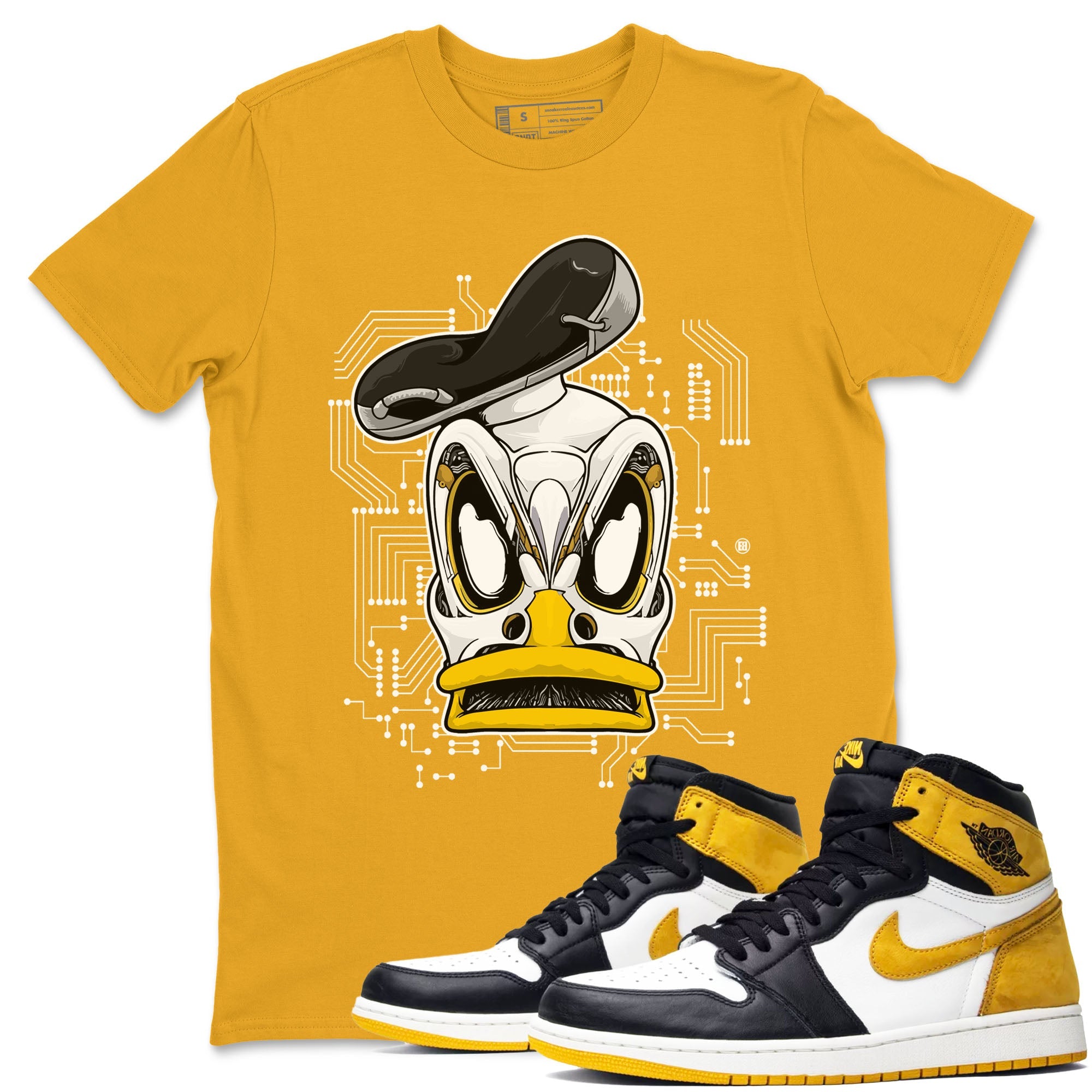 1s Yellow Ochre shirt to match jordans Cyber Duck sneaker tees Air Jordan 1 High OG Yellow Ochre Drip Gear Zone unisex cotton Gold 1 crew neck shirt