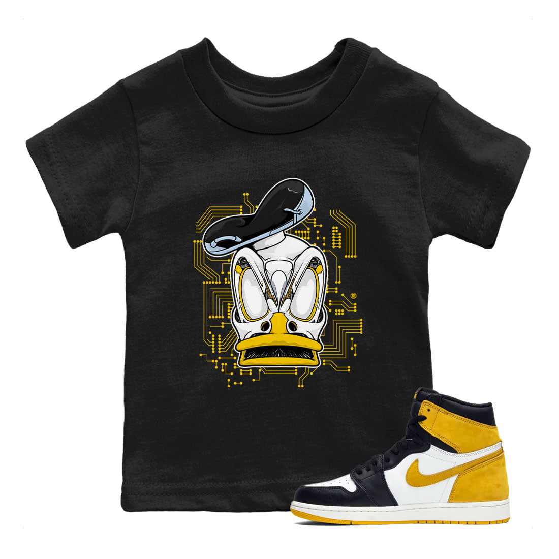AJ6 Yellow Ochre shirt to match jordans Cyber Duck sneaker tees Air Jordan 6 Yellow Ochre Drip Gear Zone baby toddler Black 1 cotton Shirt