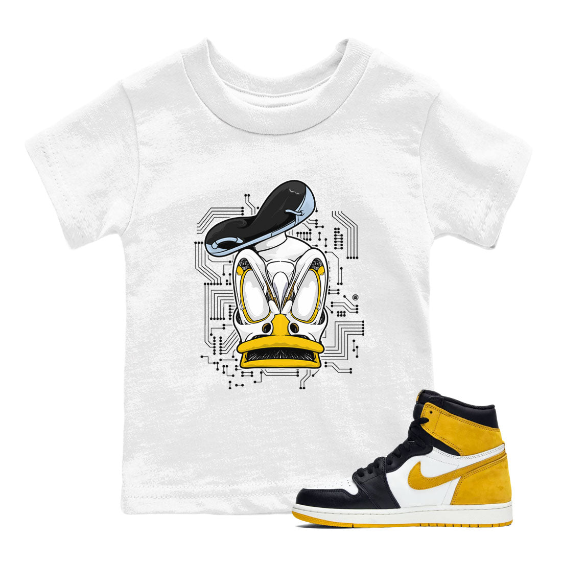 AJ6 Yellow Ochre shirt to match jordans Cyber Duck sneaker tees Air Jordan 6 Yellow Ochre Drip Gear Zone baby toddler White 1 cotton Shirt