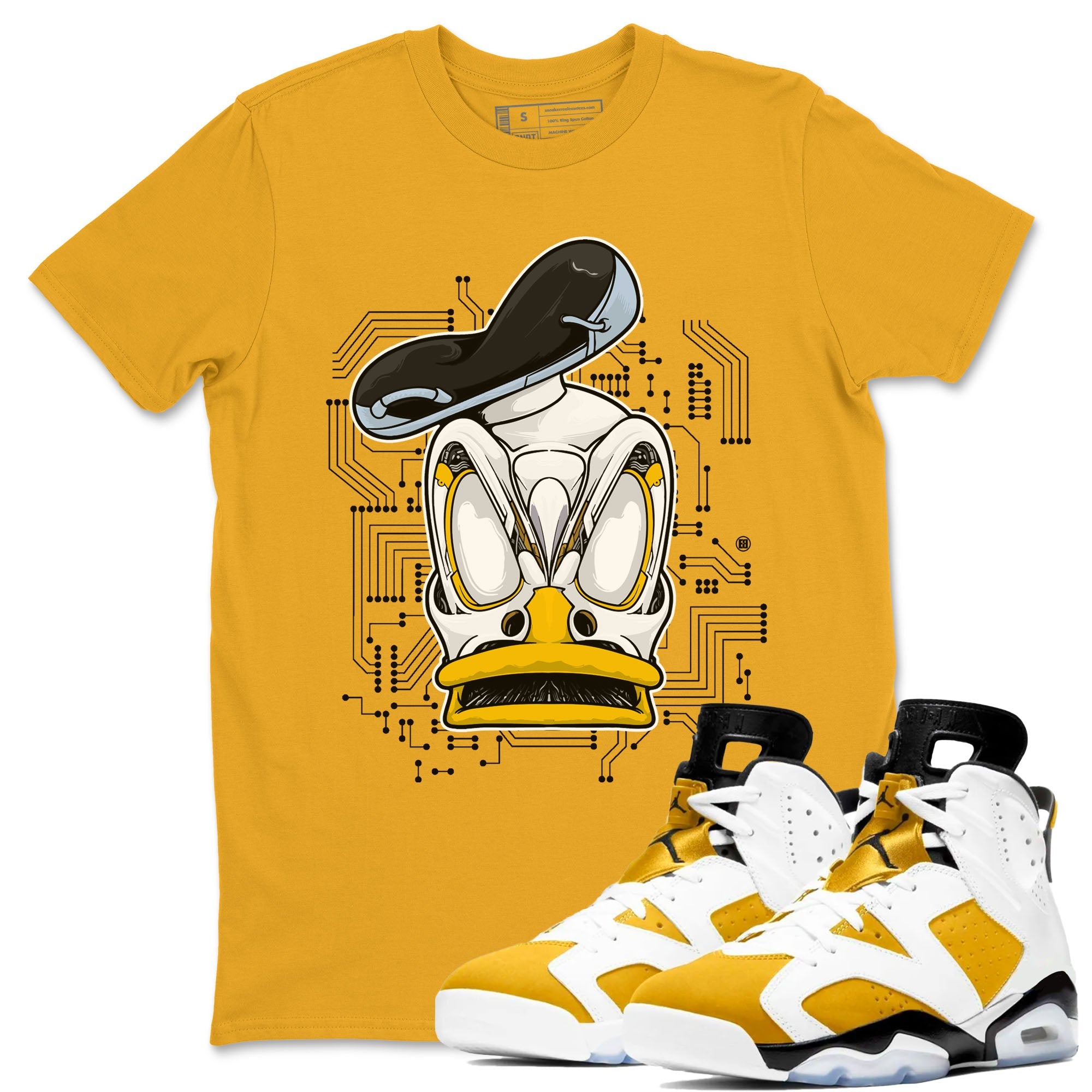 AJ6 Yellow Ochre shirt to match jordans Cyber Duck sneaker tees Air Jordan 6 Yellow Ochre Drip Gear Zone unisex cotton Gold 1 crew neck shirt