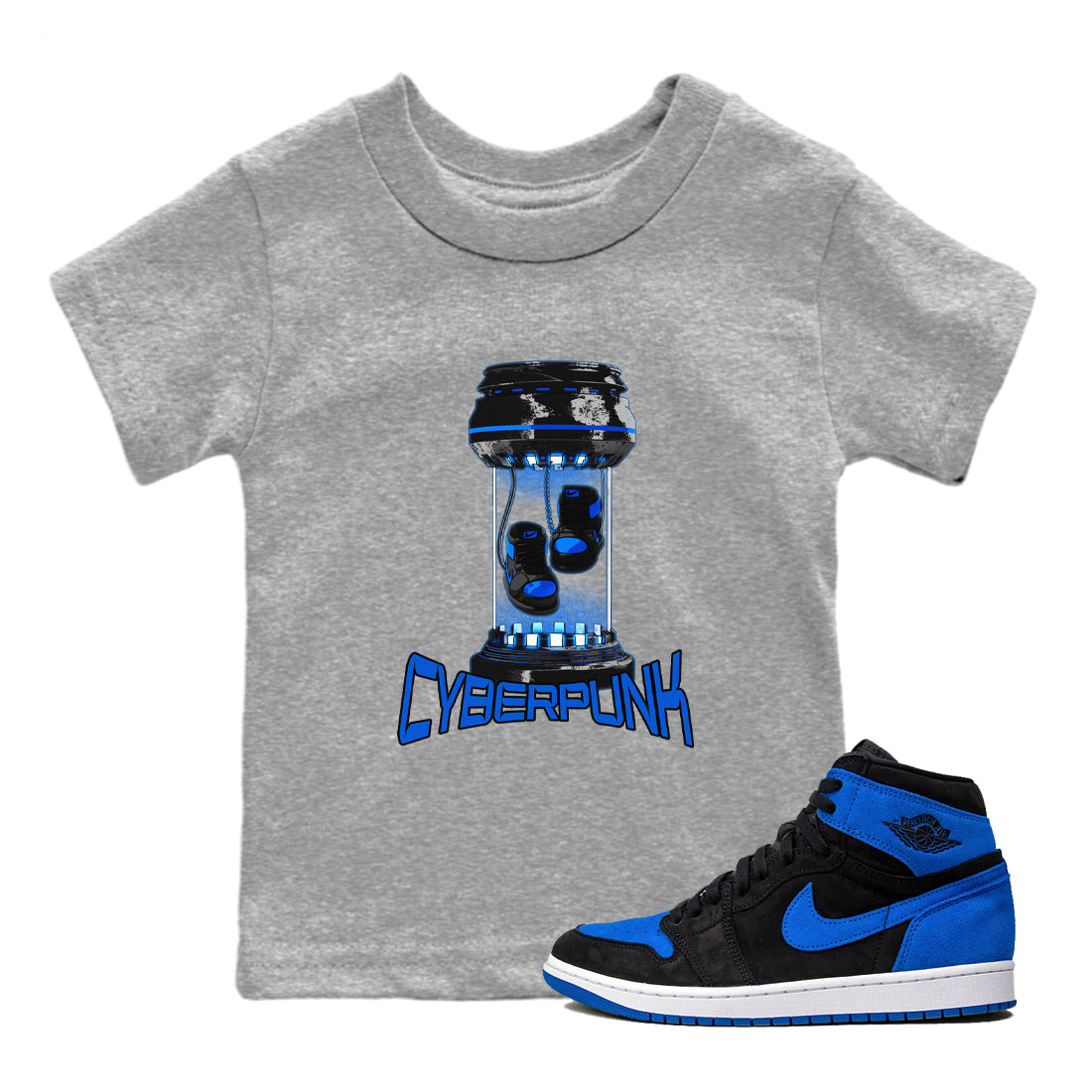 1sRoyal Reimagined shirt to match jordans Cyberpunk sneaker tees 1sRoyal Reimagined Drip Gear Zone Kids Baby Toddler sneaker shirts Heather Grey 1 T-Shirt