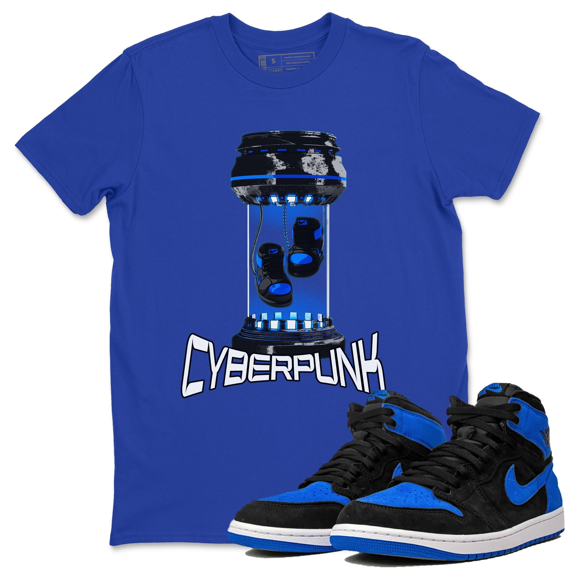 1sRoyal Reimagined shirt to match jordans Cyberpunk sneaker tees 1sRoyal Reimagined Drip Gear Zone Unisex Sneaker Tees and Sneaker Match T-Shirt Royal Blue 1 T-Shirt