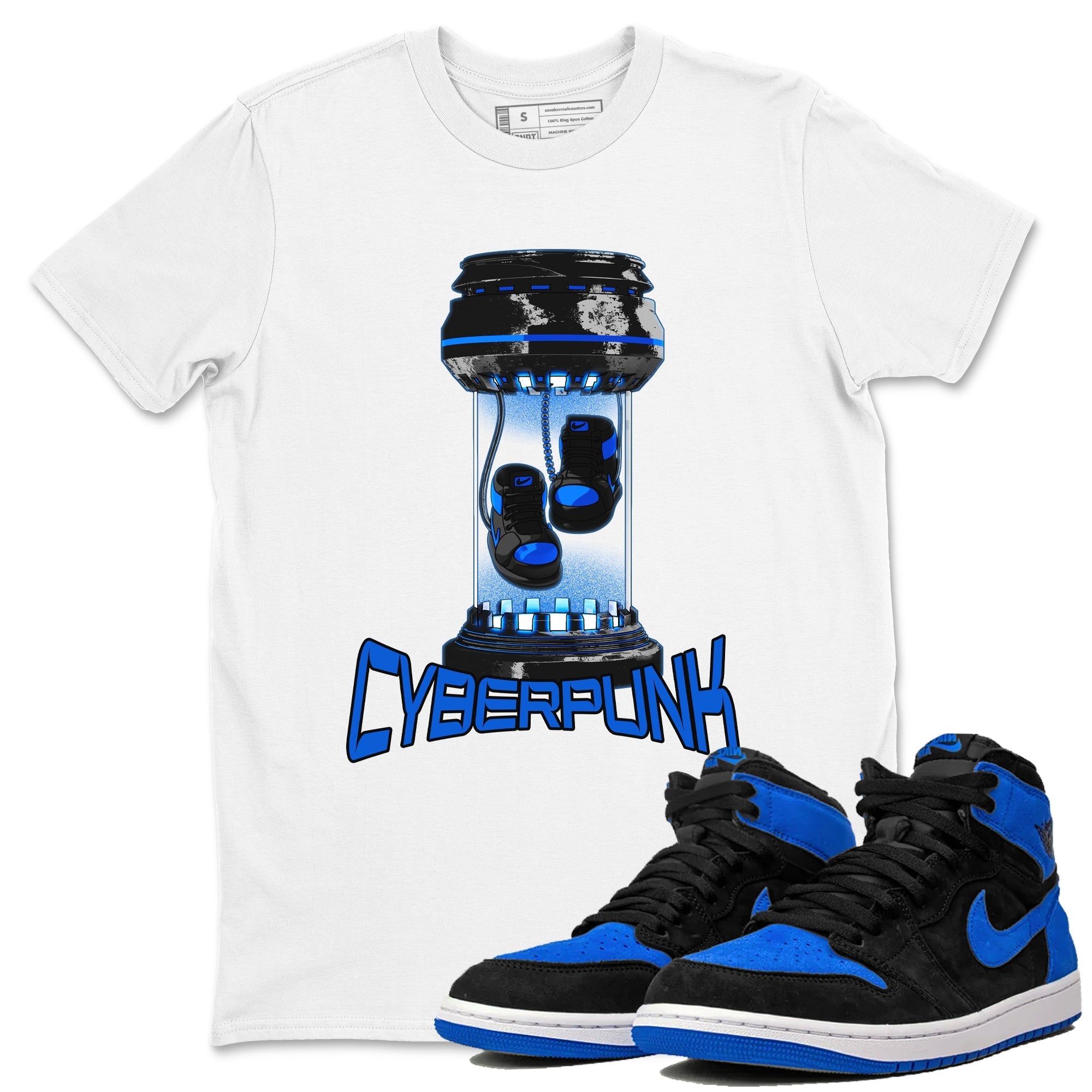 1sRoyal Reimagined shirt to match jordans Cyberpunk sneaker tees 1sRoyal Reimagined Drip Gear Zone Unisex Sneaker Tees and Sneaker Match T-Shirt White 1 T-Shirt