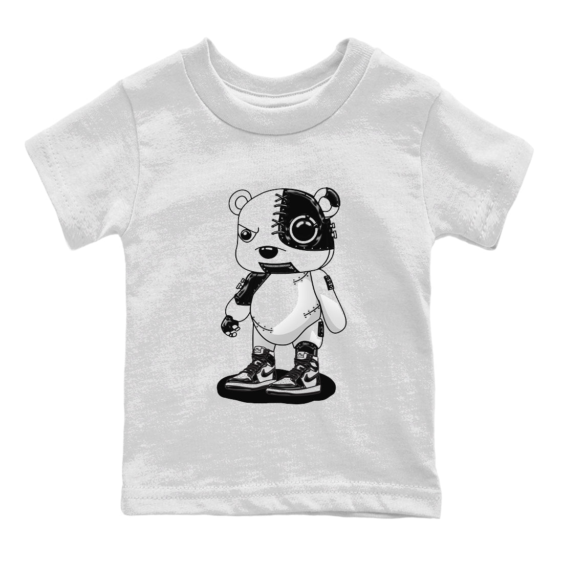 Air Jordan 1 Black White Shirt To Match Jordans Cyborg Bear Sneaker Tees Air Jordan 1 Black White Drip Gear Zone Sneaker Matching Clothing Kids Shirts