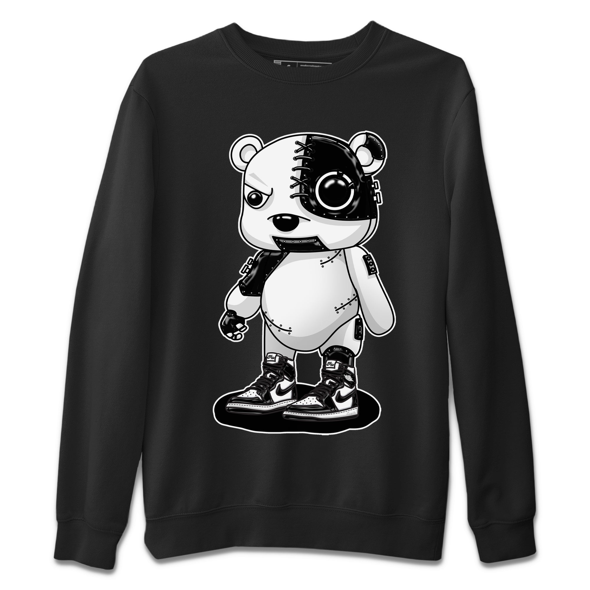 Air Jordan 1 Black White Shirt To Match Jordans Cyborg Bear Sneaker Tees Air Jordan 1 Black White Drip Gear Zone Sneaker Matching Clothing Unisex Shirts