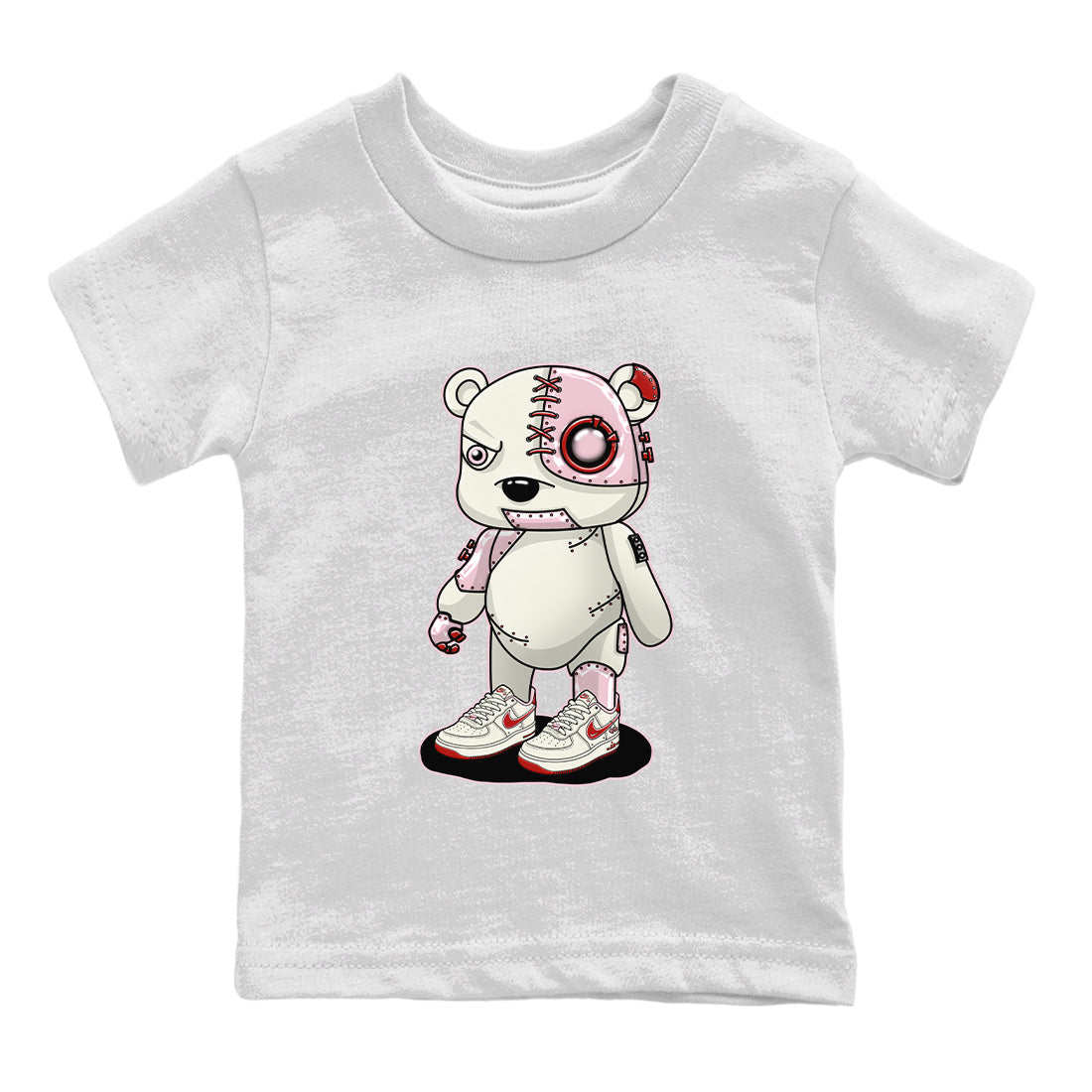 Air Force 1 Valentines Day Sneaker Match Tees Cyborg Bear Sneaker Tees Air Force 1 Valentines Day Jordan to match sneaker T-Shirt Kids Shirts