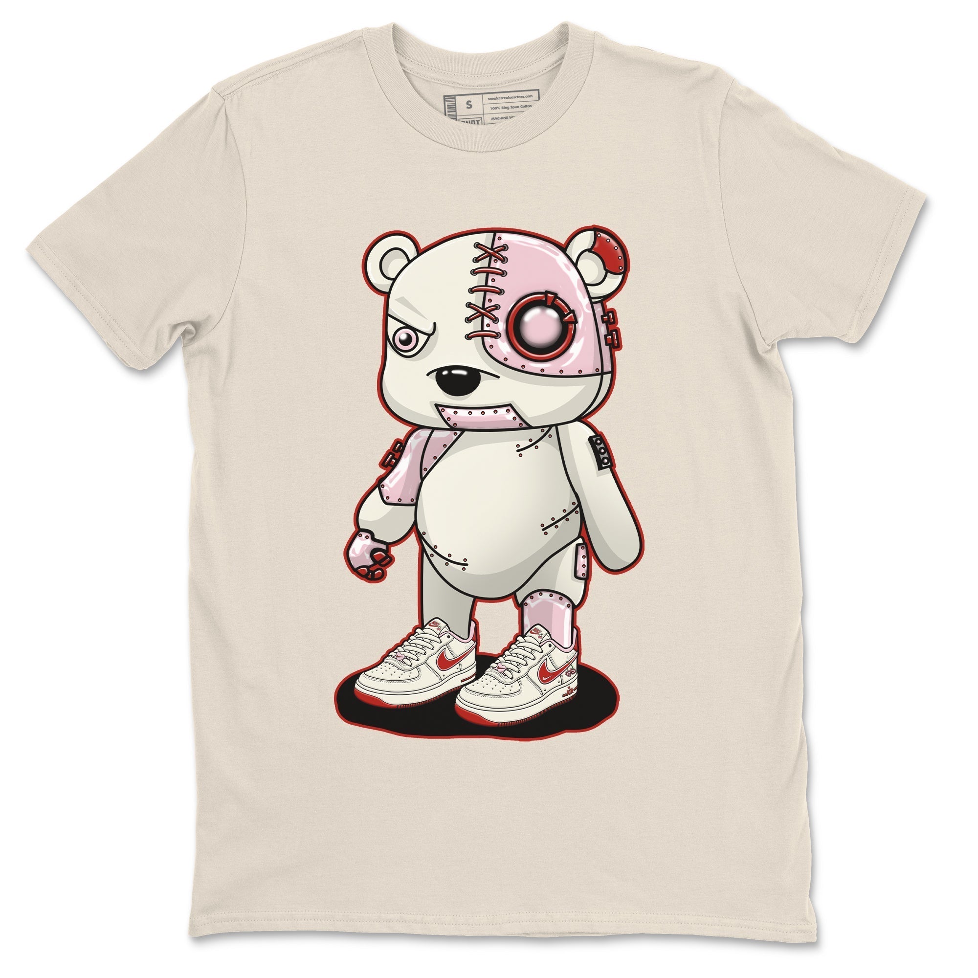Air Force 1 Valentines Day Sneaker Match Tees Cyborg Bear Sneaker Tees Air Force 1 Valentines Day Jordan to match sneaker T-Shirt Crew Neck Shirts