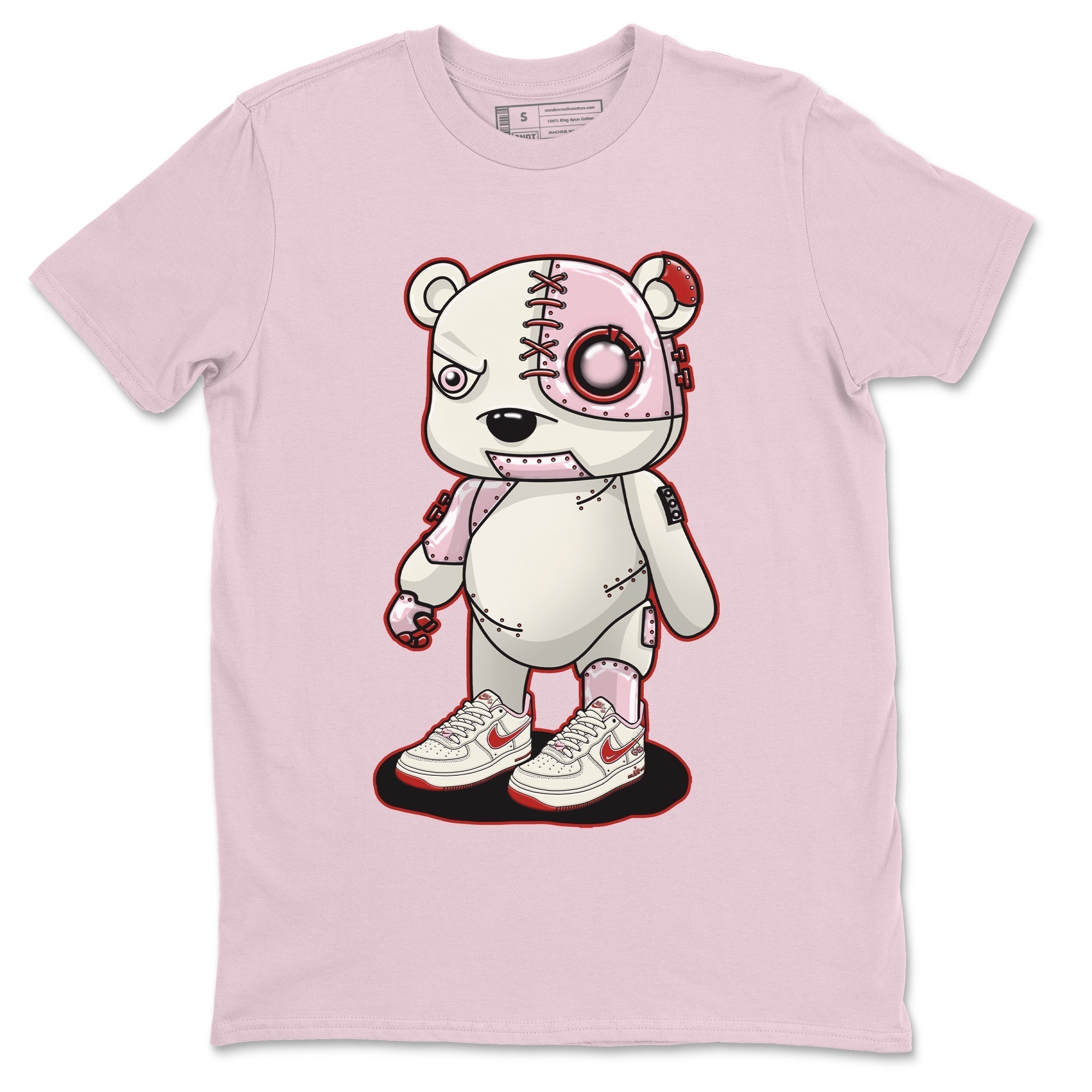 Air Force 1 Valentines Day Sneaker Match Tees Cyborg Bear Sneaker Tees Air Force 1 Valentines Day Jordan to match sneaker T-Shirt Crew Neck Shirts