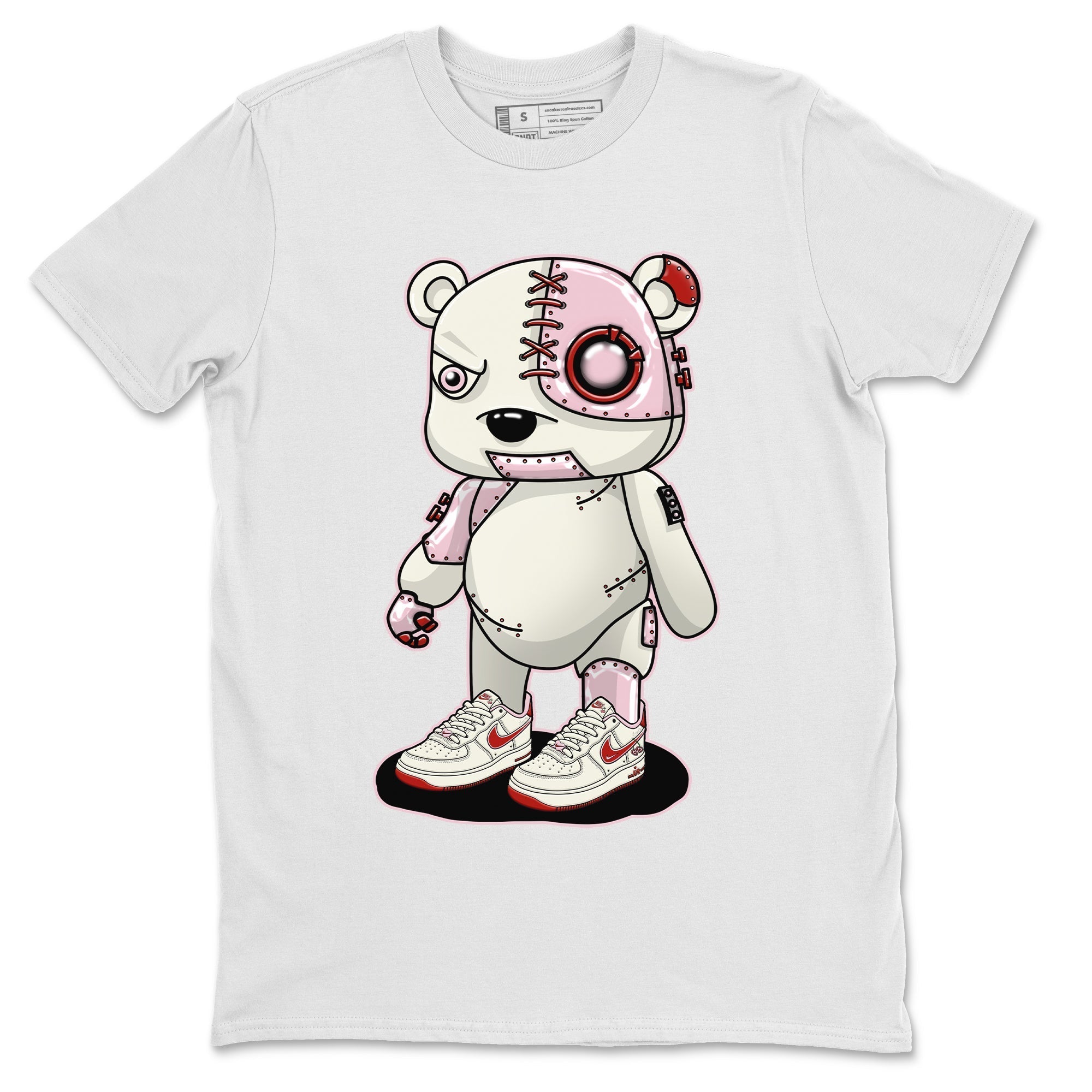 Air Force 1 Valentines Day Sneaker Match Tees Cyborg Bear Sneaker Tees Air Force 1 Valentines Day Jordan to match sneaker T-Shirt Crew Neck Shirts