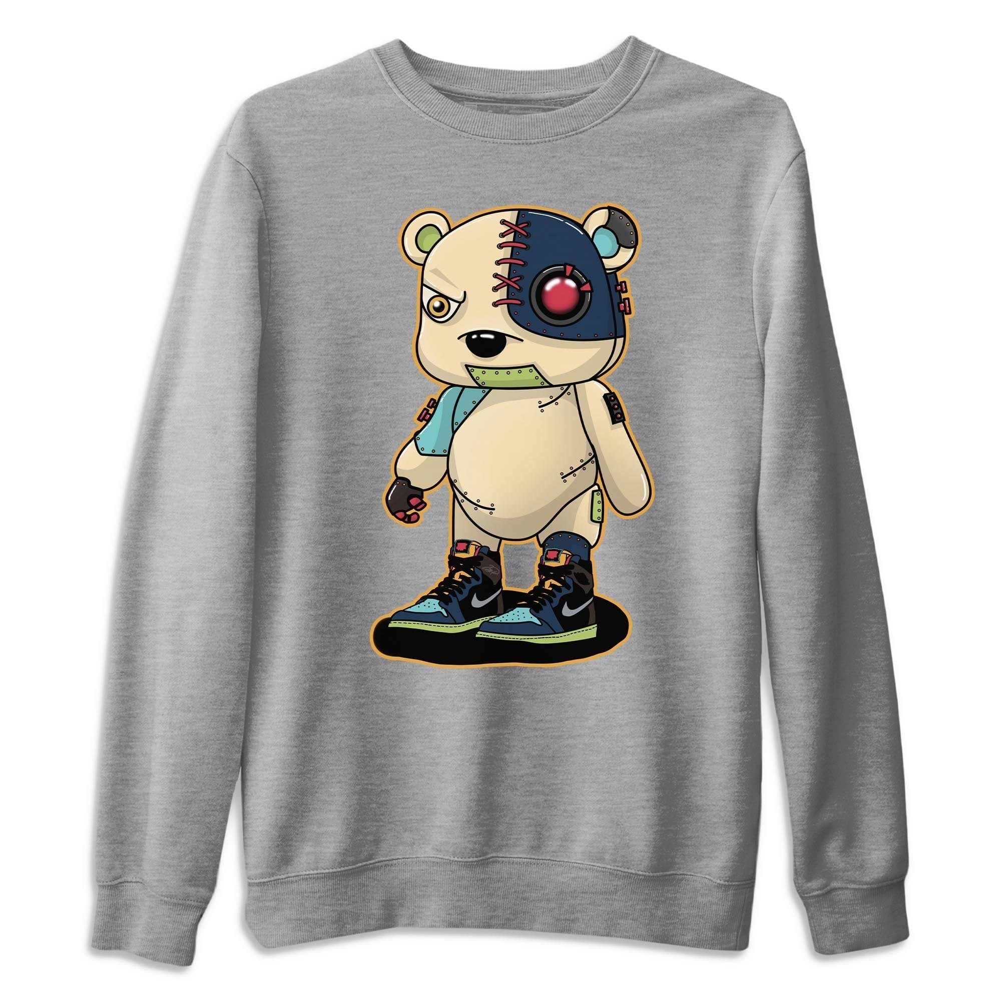 Jordan 1 Bio Hack Sneaker Match Tees Cyborg Bear Sneaker Tees Jordan 1 Bio Hack Jordan to match sneaker T-Shirt Crew Neck Shirts