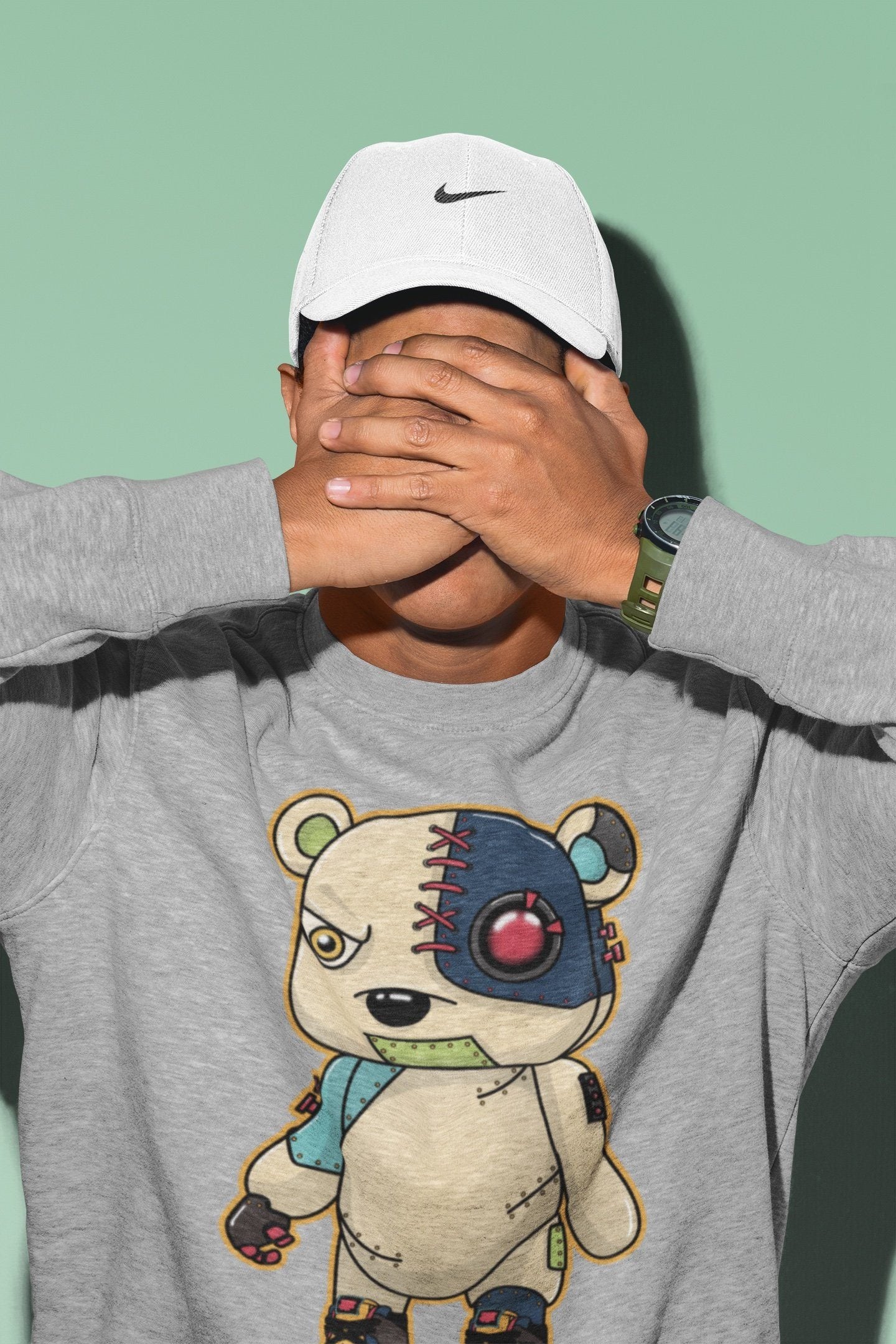 Jordan 1 Bio Hack Sneaker Match Tees Cyborg Bear Sneaker Tees Jordan 1 Bio Hack Jordan to match sneaker T-Shirt Crew Neck Shirts