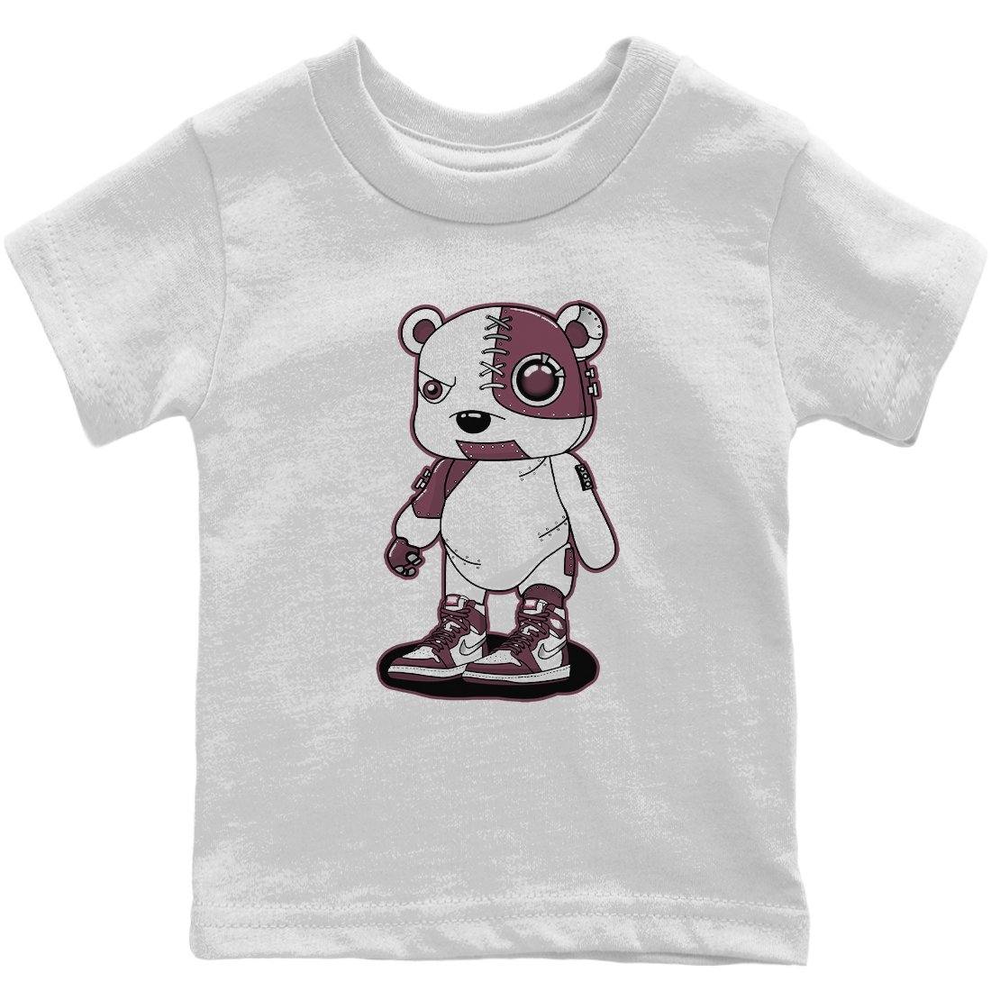 Jordan 1 Bordeaux Sneaker Matching T-Shirt Cyborg Bear Sneaker Tees Jordan 1 Bordeaux Sneaker Release Tees Kids Shirts