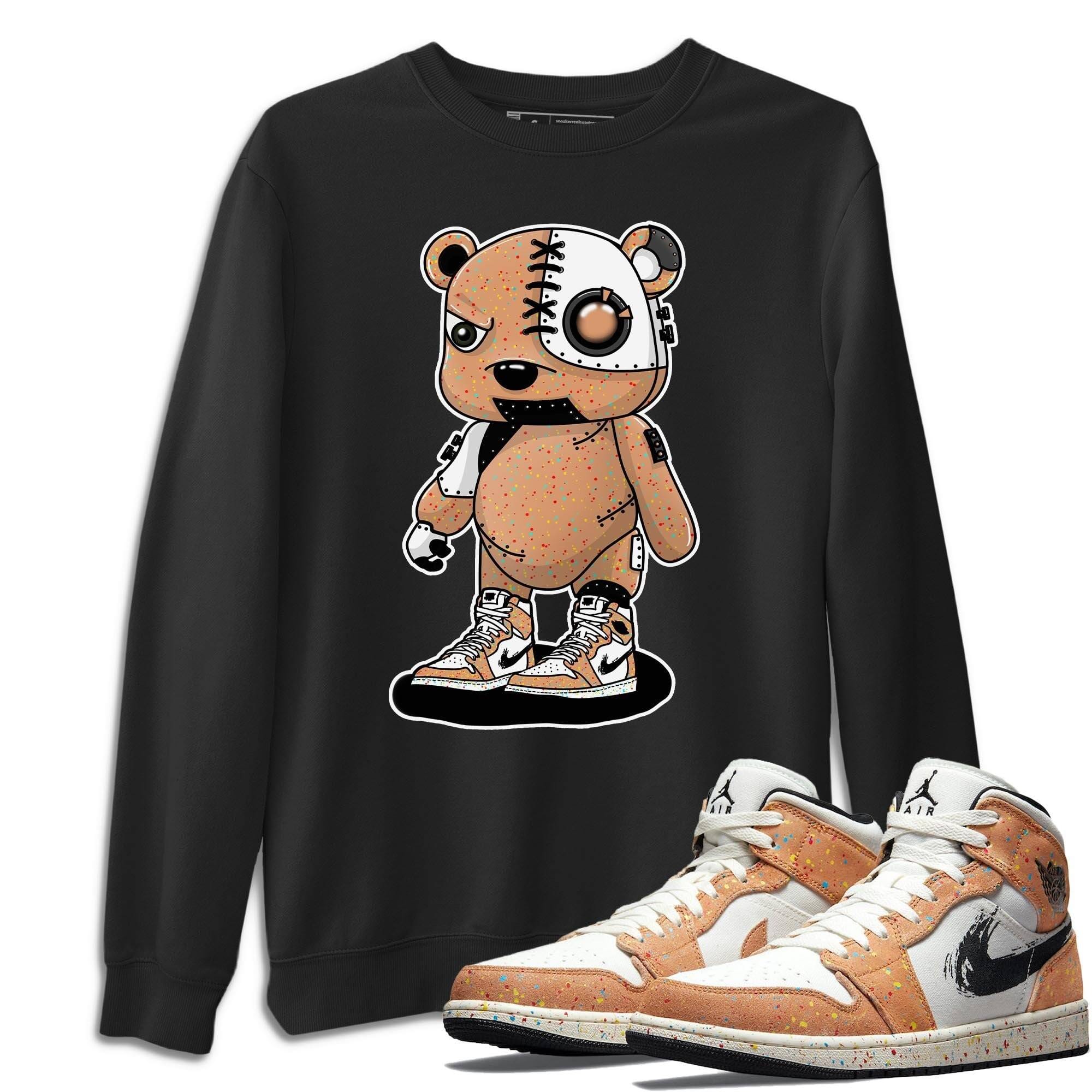 Jordan 1 Brushstroke Sneaker Matching T-Shirt Cyborg Bear Sneaker Tees Jordan 1 Brushstroke Sneaker Release Tees Crew Neck Tees
