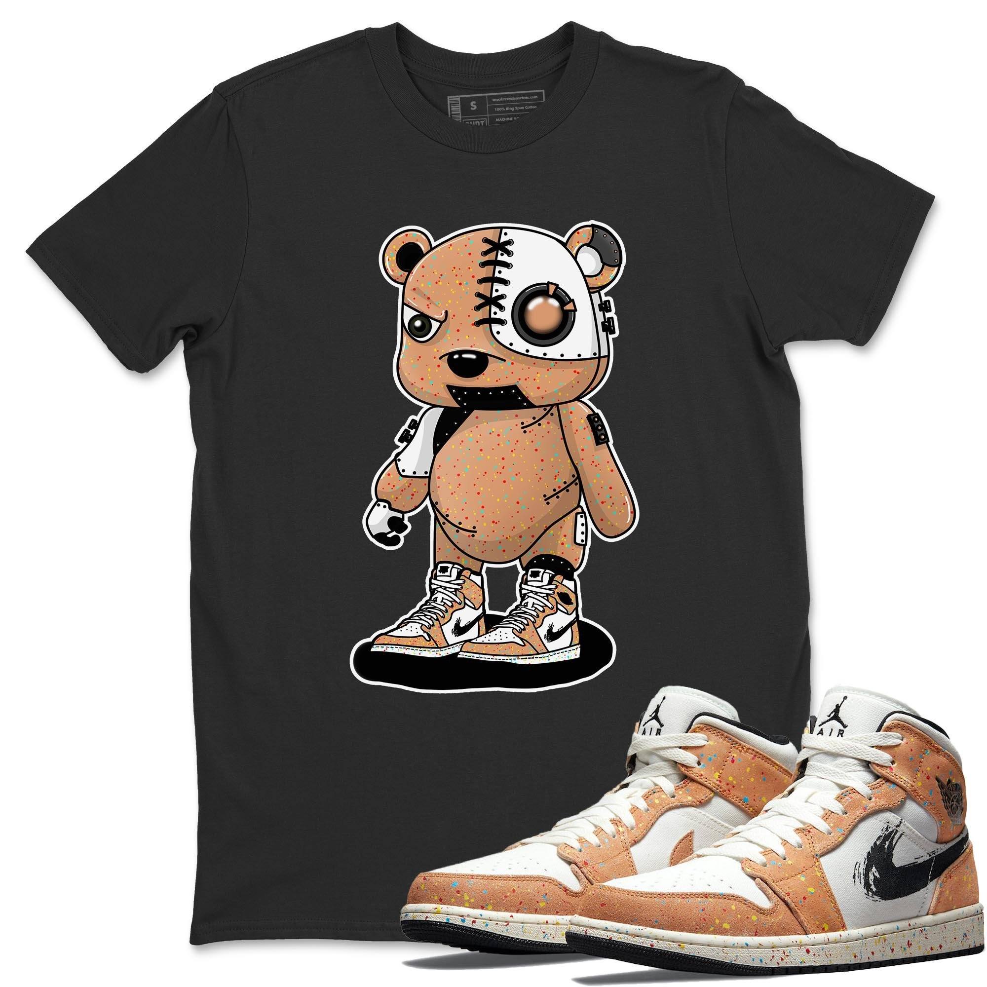 Jordan 1 Brushstroke Sneaker Matching T-Shirt Cyborg Bear Sneaker Tees Jordan 1 Brushstroke Sneaker Release Tees Crew Neck Tees