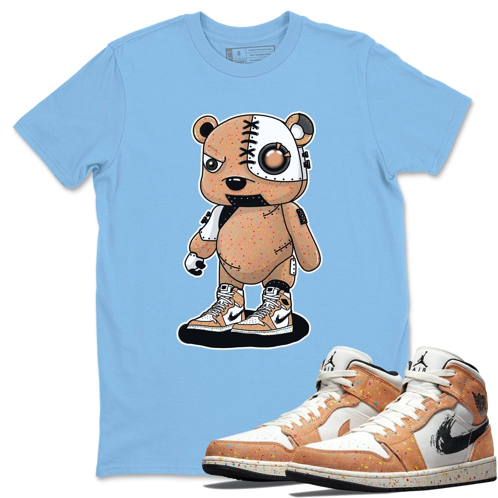 Jordan 1 Brushstroke Sneaker Matching T-Shirt Cyborg Bear Sneaker Tees Jordan 1 Brushstroke Sneaker Release Tees Crew Neck Tees
