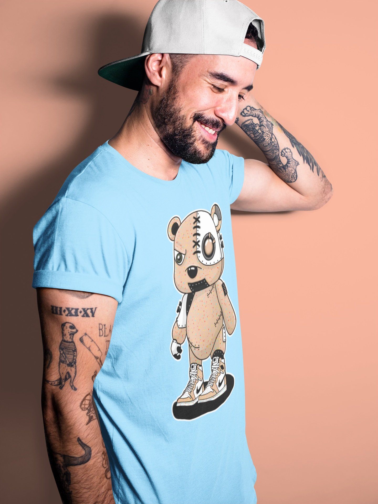 Jordan 1 Brushstroke Sneaker Matching T-Shirt Cyborg Bear Sneaker Tees Jordan 1 Brushstroke Sneaker Release Tees Crew Neck Tees