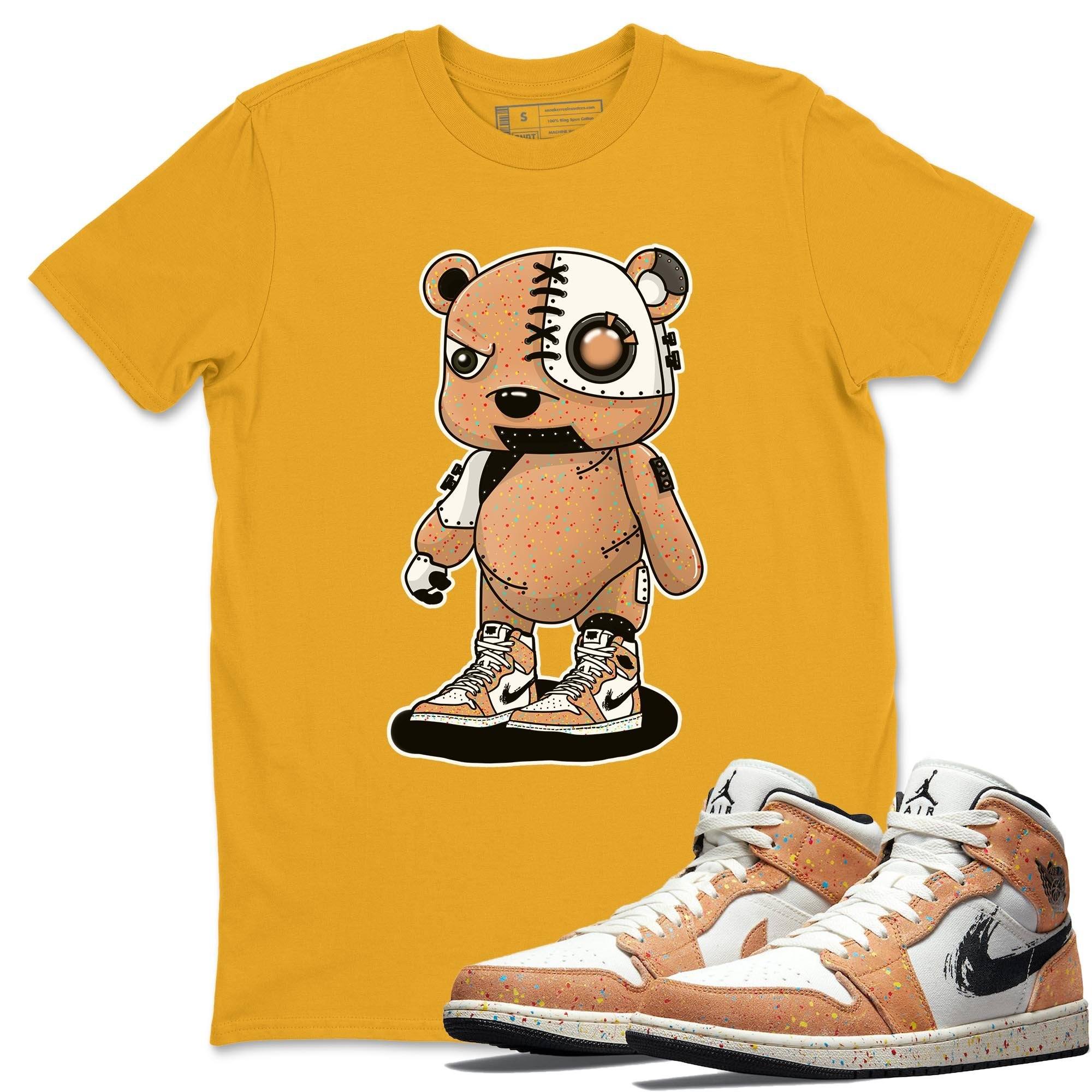 Jordan 1 Brushstroke Sneaker Matching T-Shirt Cyborg Bear Sneaker Tees Jordan 1 Brushstroke Sneaker Release Tees Crew Neck Tees