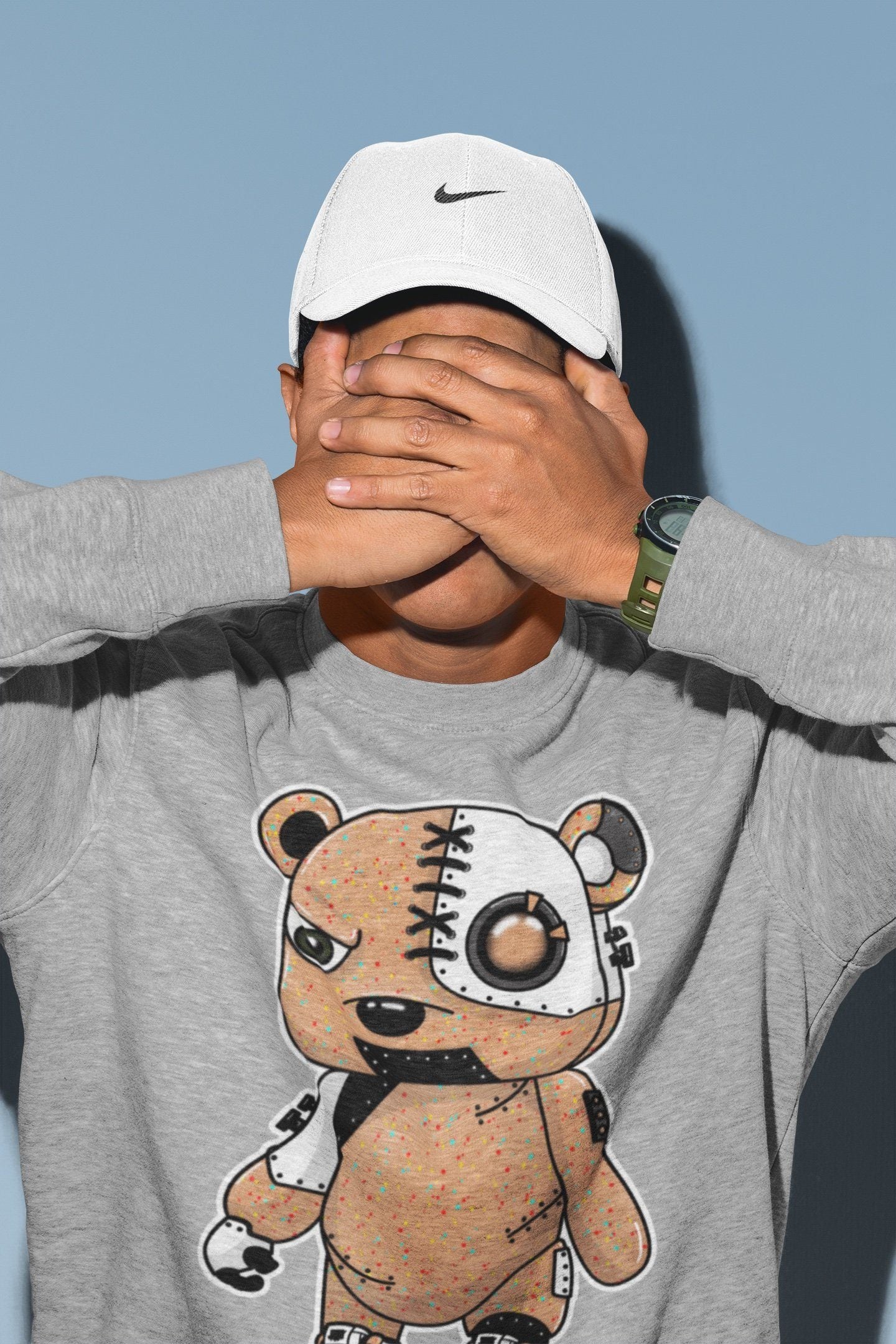 Jordan 1 Brushstroke Sneaker Matching T-Shirt Cyborg Bear Sneaker Tees Jordan 1 Brushstroke Sneaker Release Tees Crew Neck Tees