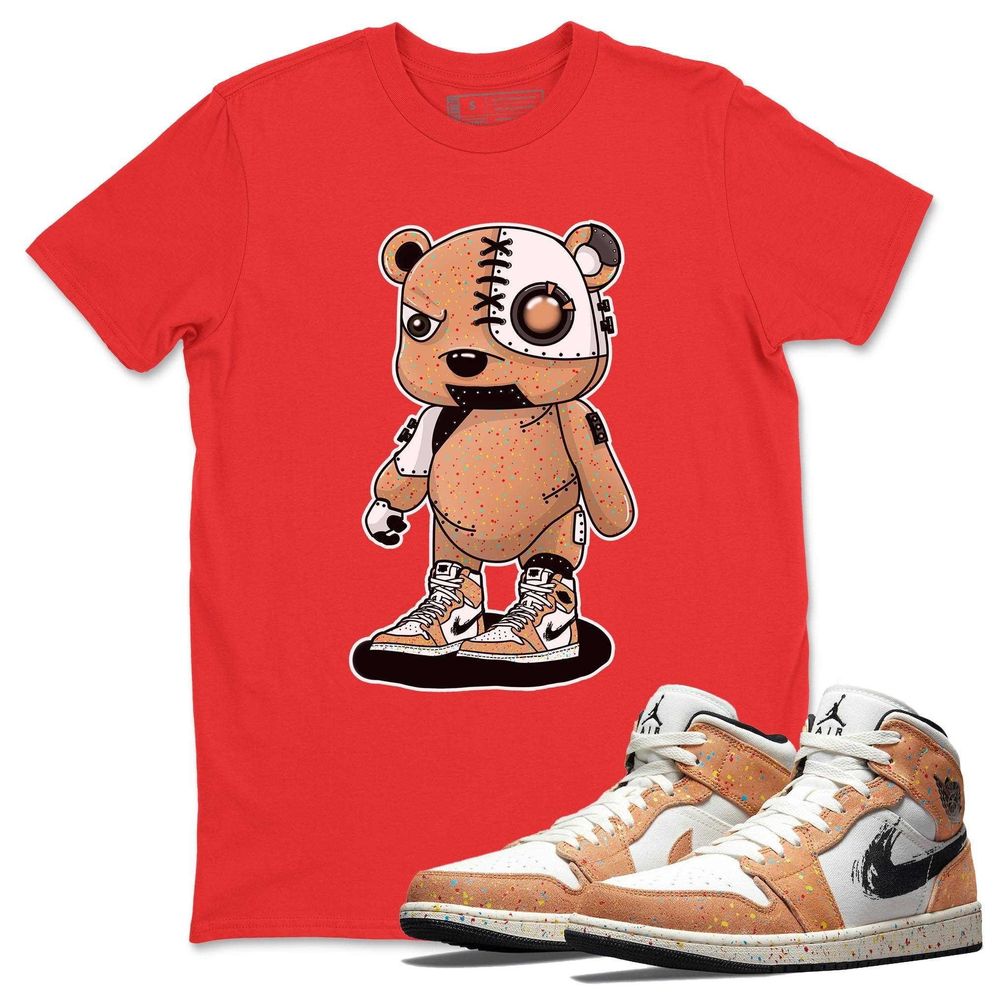 Jordan 1 Brushstroke Sneaker Matching T-Shirt Cyborg Bear Sneaker Tees Jordan 1 Brushstroke Sneaker Release Tees Crew Neck Tees