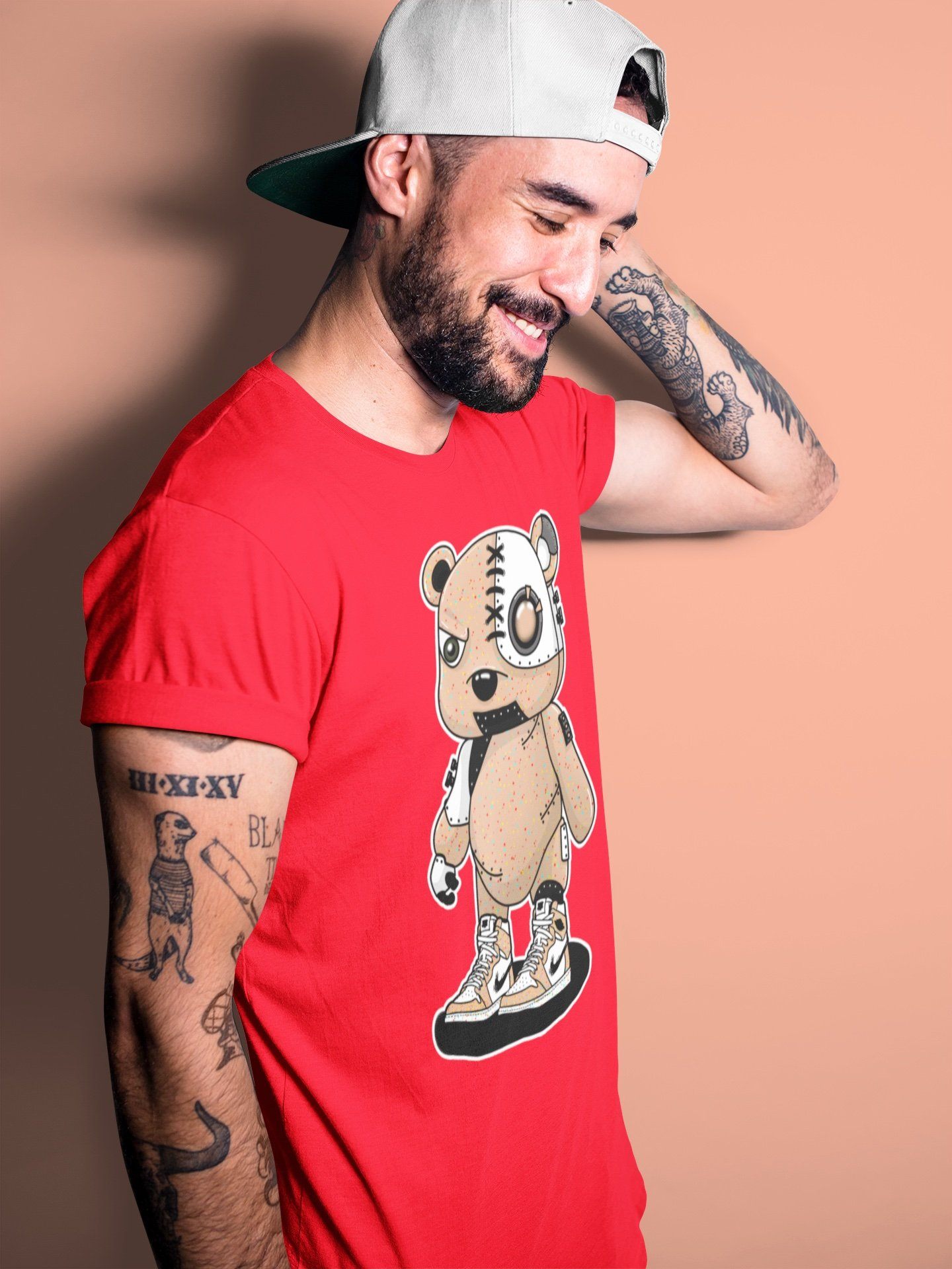 Jordan 1 Brushstroke Sneaker Matching T-Shirt Cyborg Bear Sneaker Tees Jordan 1 Brushstroke Sneaker Release Tees Crew Neck Tees