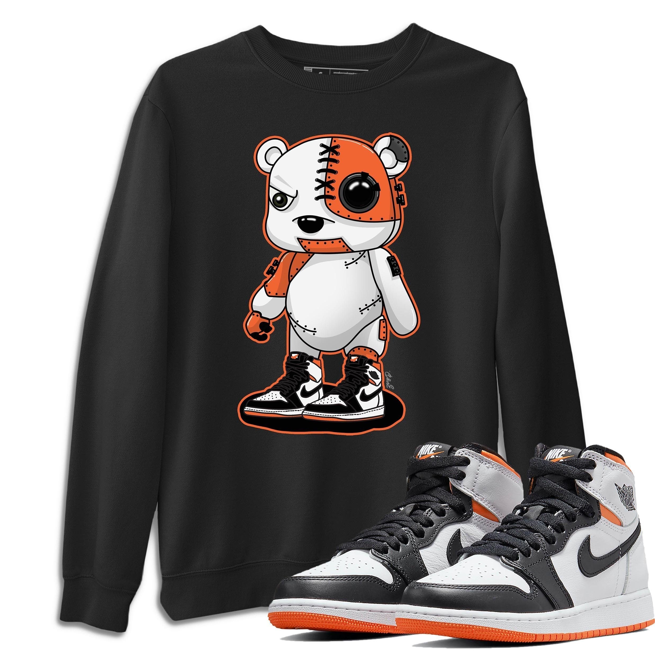 Jordan 1 Electro Orange Sneaker Matching T-Shirt Cyborg Bear Sneaker Tees Jordan 1 Electro Orange Sneaker Release Tees Crew Neck Tees