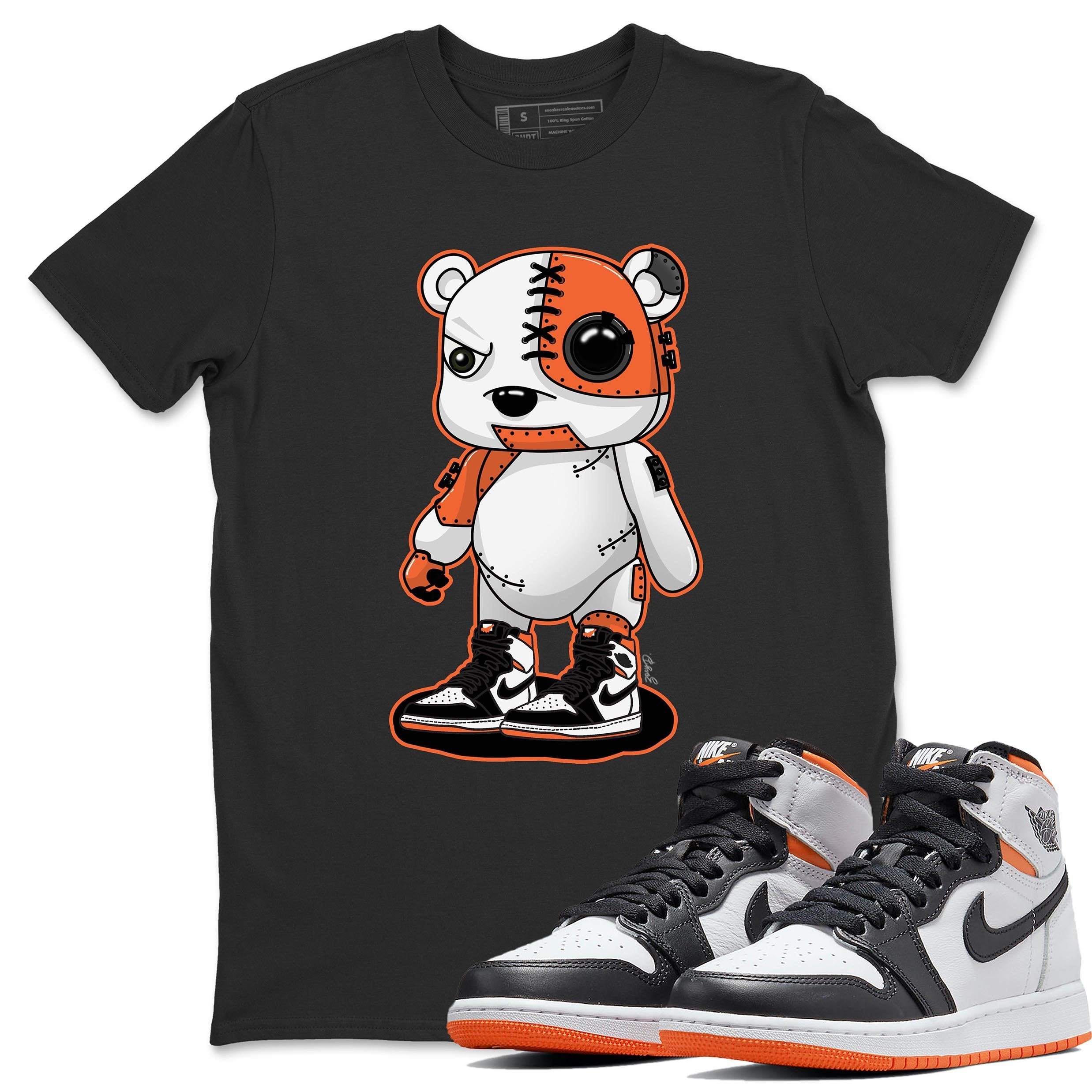 Jordan 1 Electro Orange Sneaker Matching T-Shirt Cyborg Bear Sneaker Tees Jordan 1 Electro Orange Sneaker Release Tees Crew Neck Tees