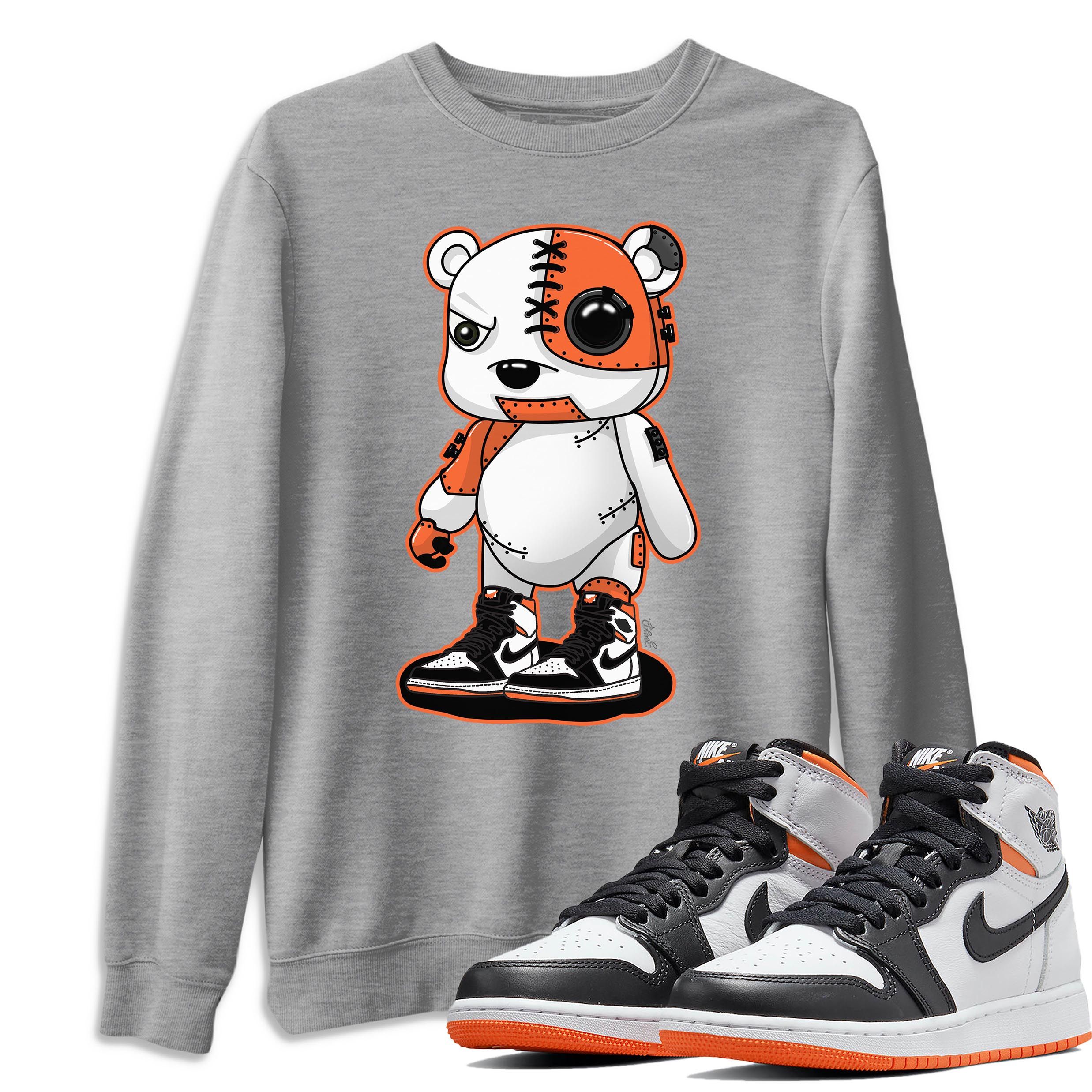 Jordan 1 Electro Orange Sneaker Matching T-Shirt Cyborg Bear Sneaker Tees Jordan 1 Electro Orange Sneaker Release Tees Crew Neck Tees
