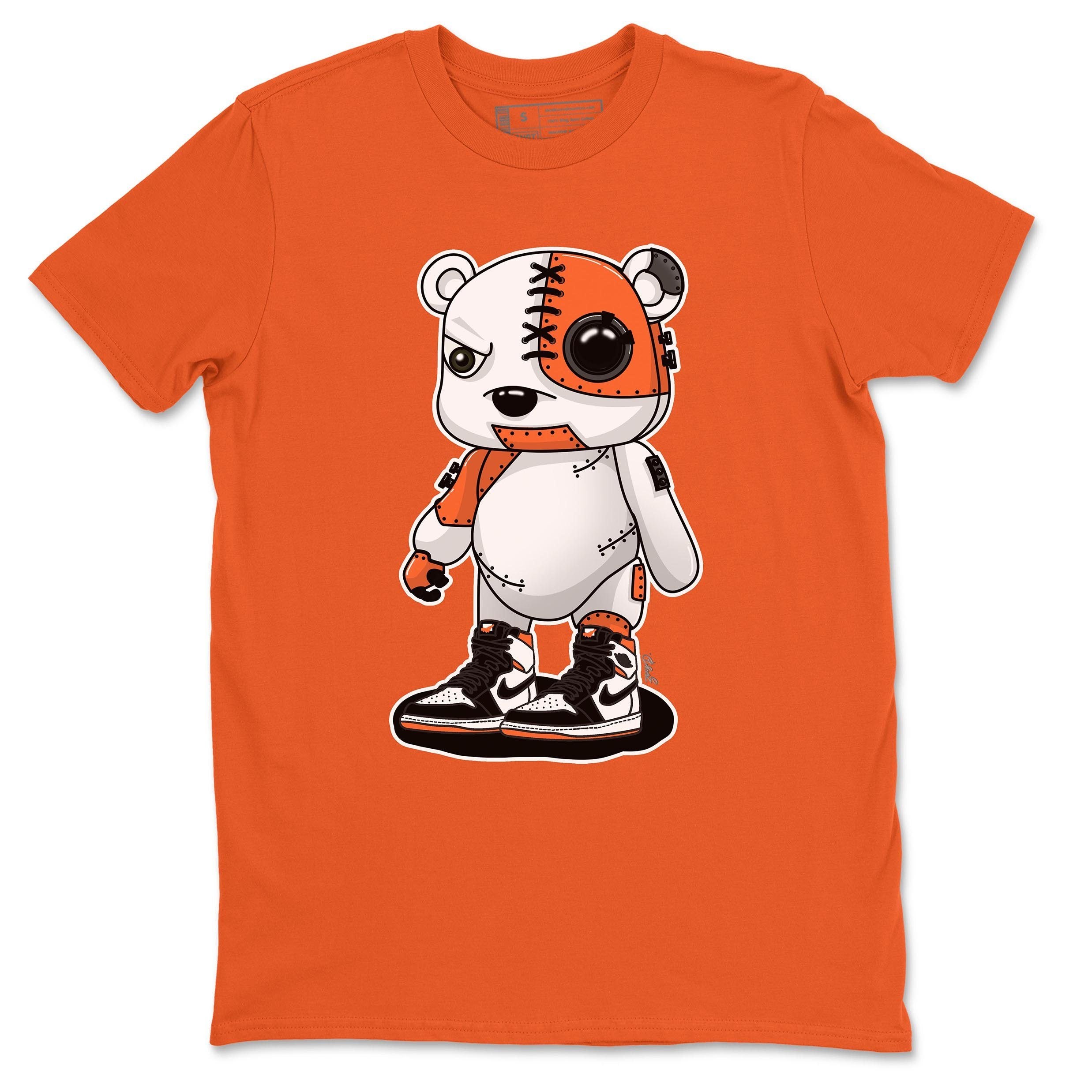 Jordan 1 Electro Orange Sneaker Matching T-Shirt Cyborg Bear Sneaker Tees Jordan 1 Electro Orange Sneaker Release Tees Crew Neck Tees