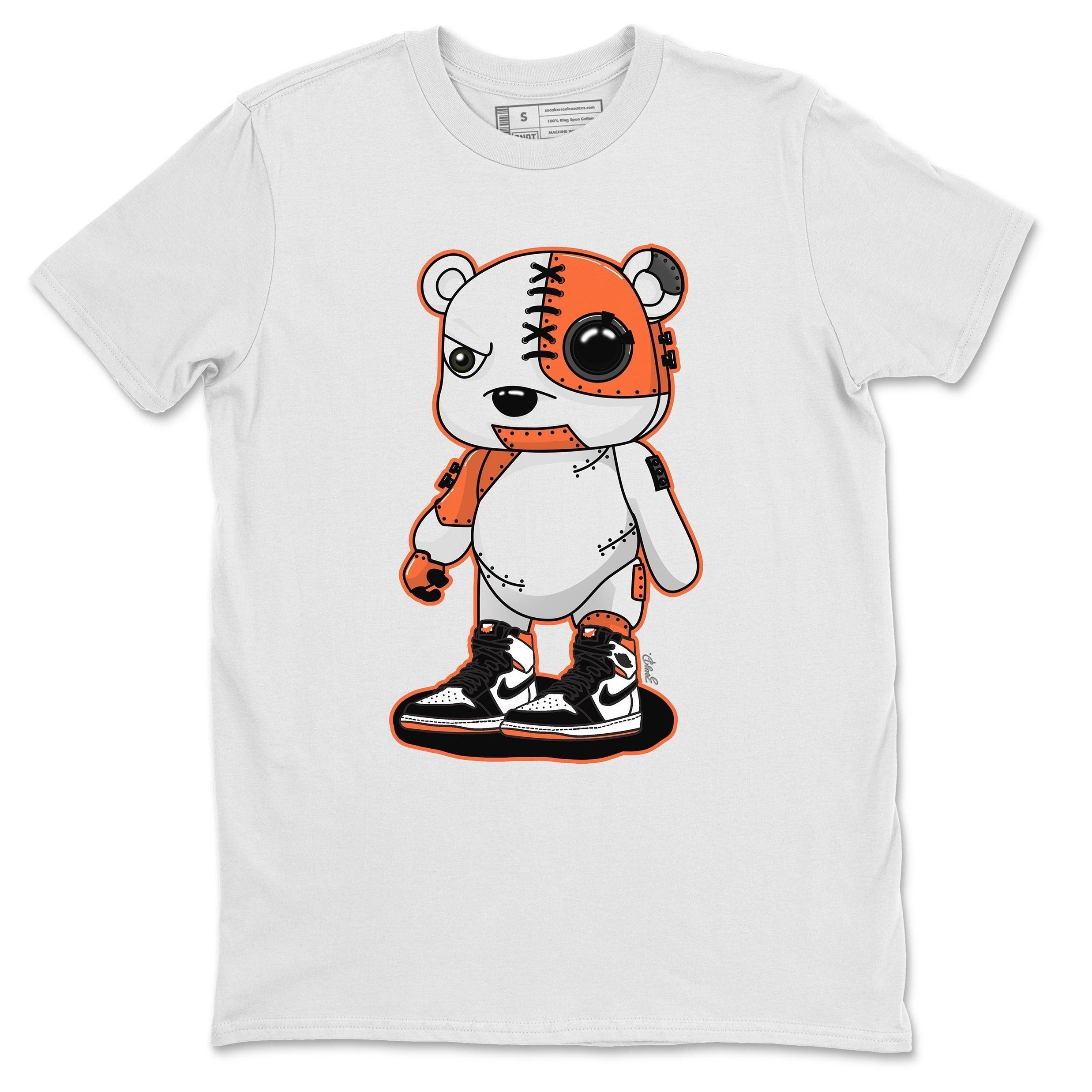 Jordan 1 Electro Orange Sneaker Matching T-Shirt Cyborg Bear Sneaker Tees Jordan 1 Electro Orange Sneaker Release Tees Crew Neck Tees