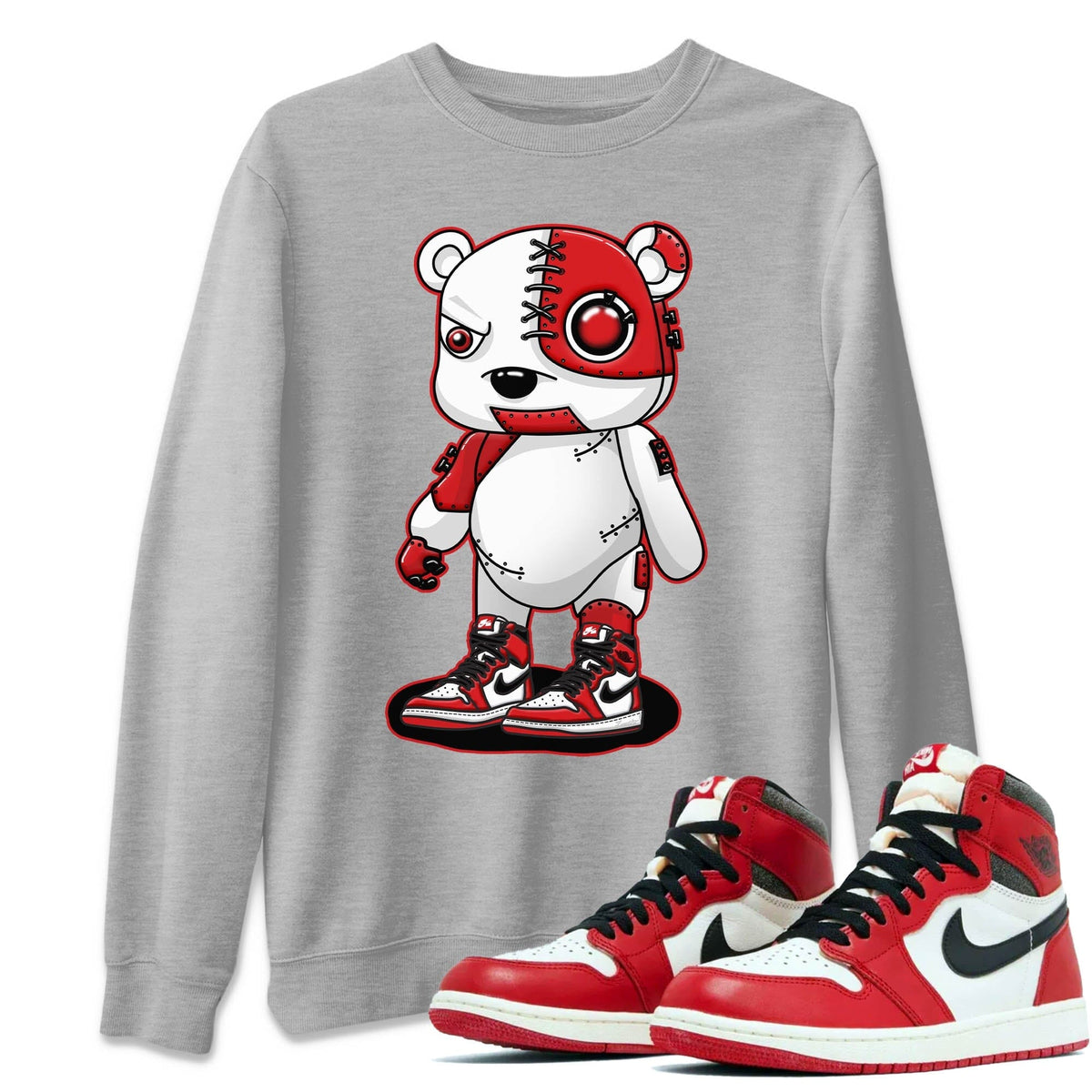 Jordan 1 lost & found Sneaker Matching T-Shirt Cyborg Bear Sneaker Tees Jordan 1 lost & found Sneaker Release Tees Crew Neck Tees