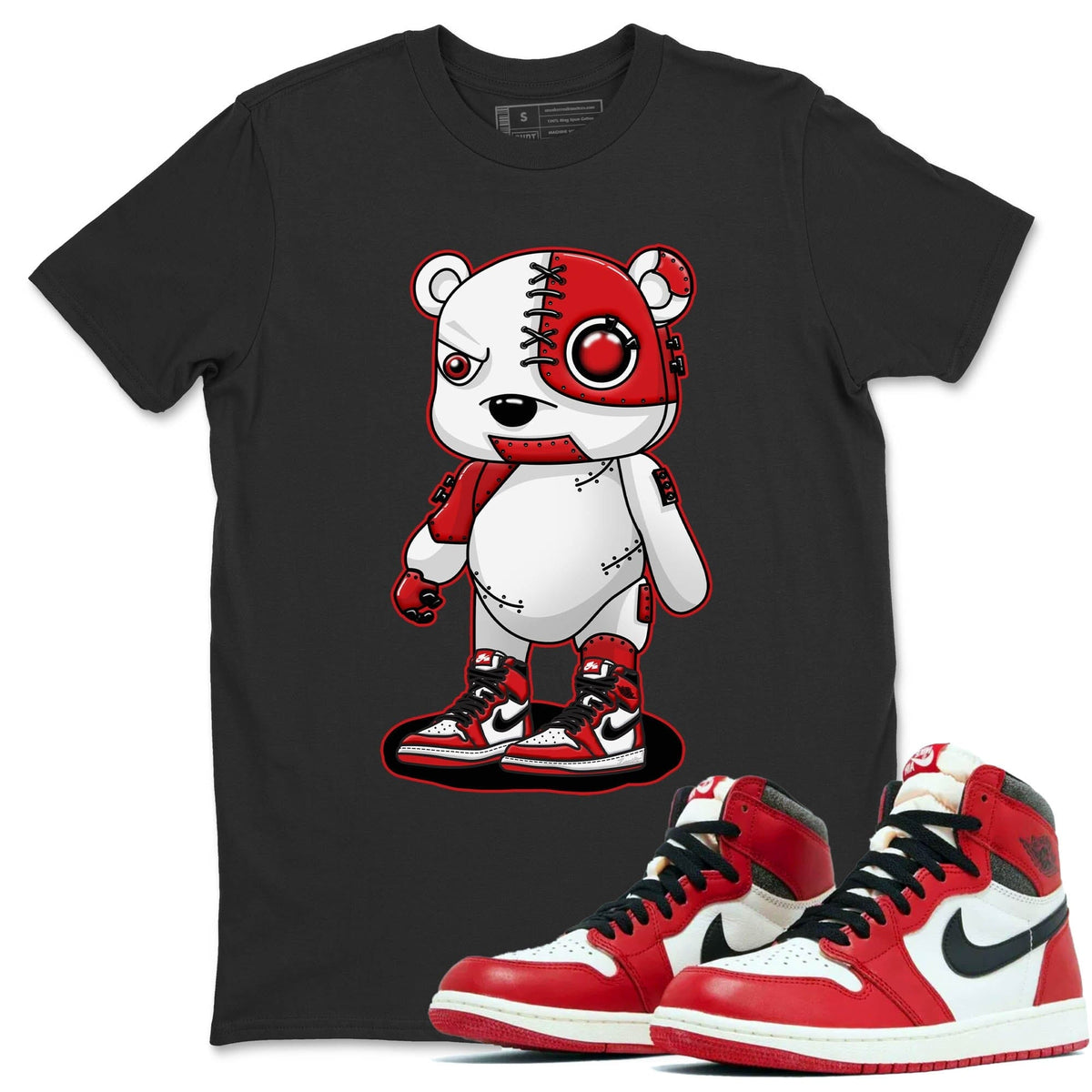 Jordan 1 lost & found Sneaker Matching T-Shirt Cyborg Bear Sneaker Tees Jordan 1 lost & found Sneaker Release Tees Crew Neck Tees