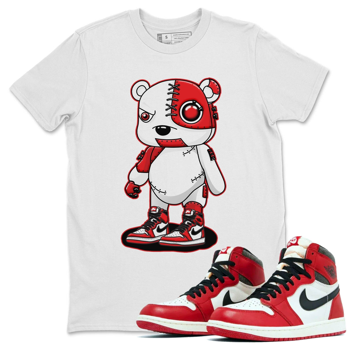 Jordan 1 lost & found Sneaker Matching T-Shirt Cyborg Bear Sneaker Tees Jordan 1 lost & found Sneaker Release Tees Crew Neck Tees