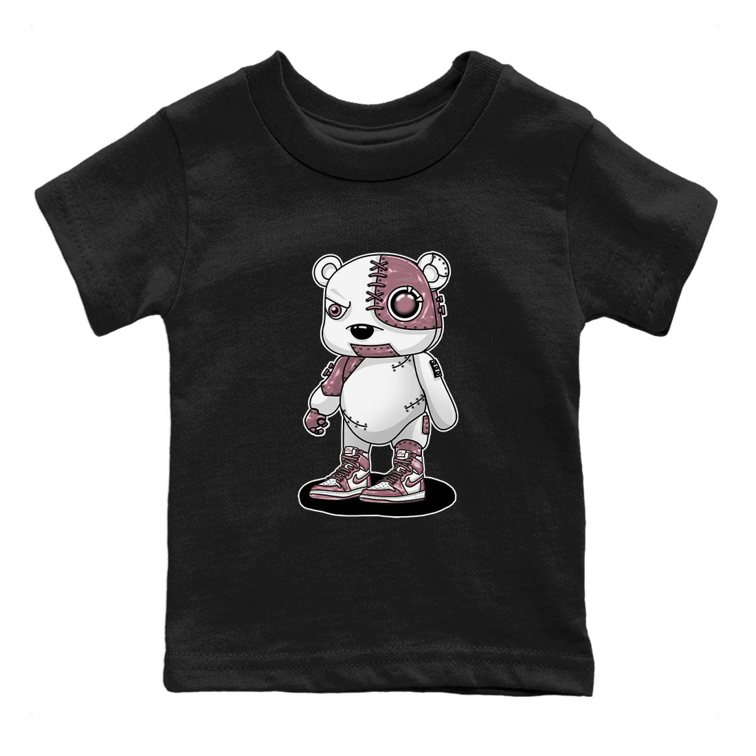 Air Jordan 1 Mauve shirt to match jordans Cyborg Bear sneaker tees AJ1 Mauve Drip Gear Zone Sneaker Matching Clothing Brand Baby Toddler Black 2 T-Shirt