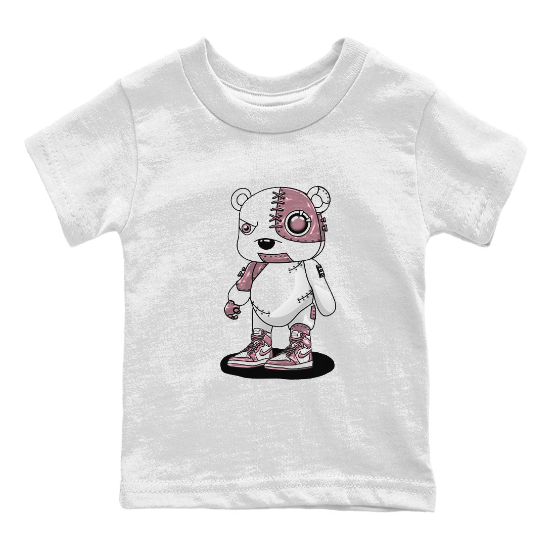 Air Jordan 1 Mauve shirt to match jordans Cyborg Bear sneaker tees AJ1 Mauve Drip Gear Zone Sneaker Matching Clothing Brand Baby Toddler White 2 T-Shirt