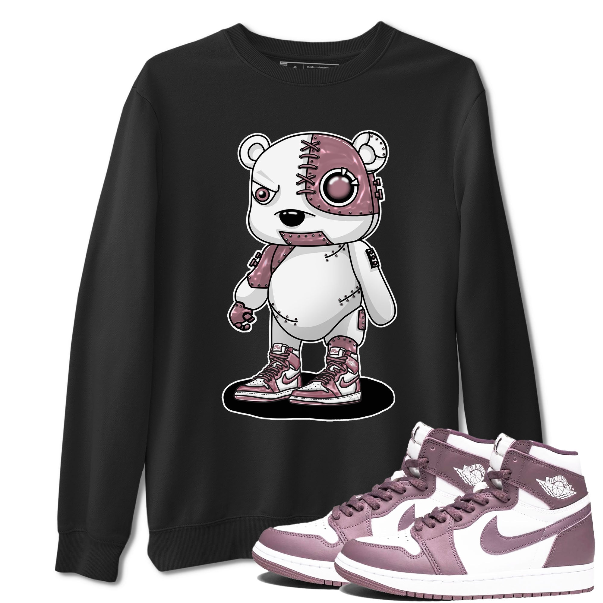 Air Jordan 1 Mauve shirt to match jordans Cyborg Bear sneaker tees AJ1 Mauve Drip Gear Zone Sneaker Matching Clothing Brand Unisex Sneaker Tee Black 1 T-Shirt