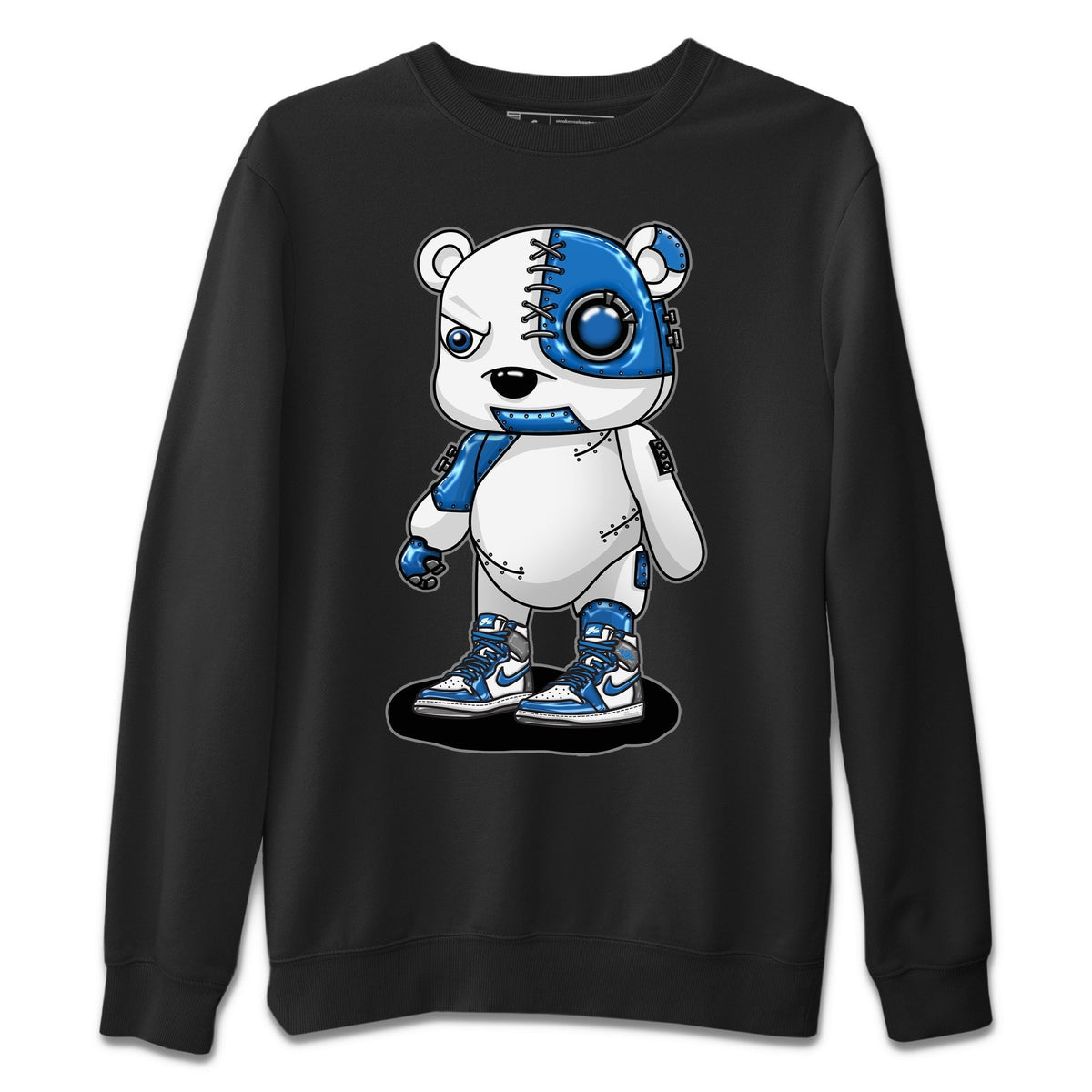 Jordan 1 True Blue Sneaker Matching T-Shirt Cyborg Bear Sneaker Tees Jordan 1 True Blue Sneaker Release Tees Crew Neck Tees