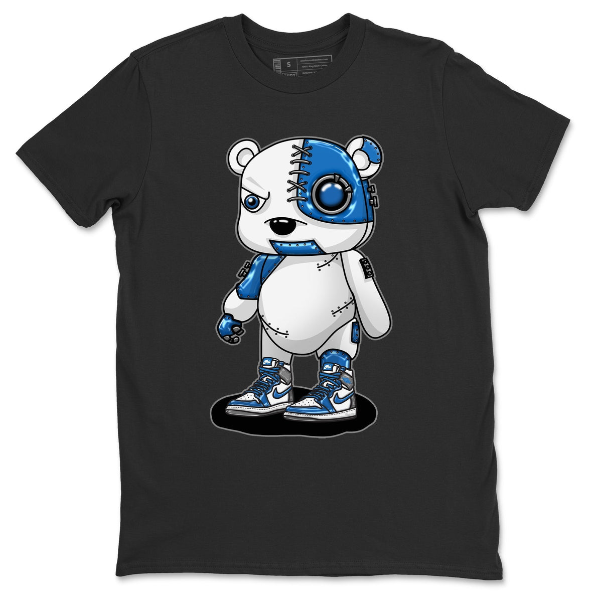 Jordan 1 True Blue Sneaker Matching T-Shirt Cyborg Bear Sneaker Tees Jordan 1 True Blue Sneaker Release Tees Crew Neck Tees