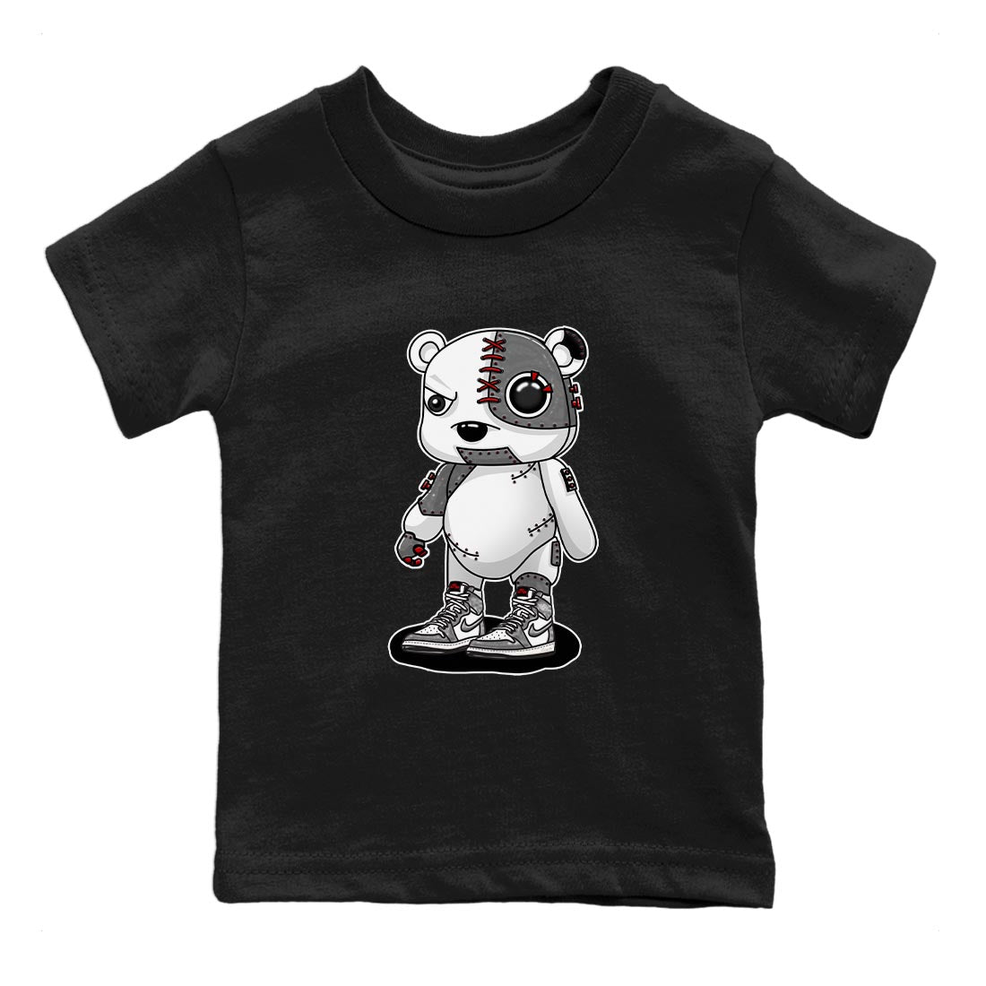 1s High OG Washed Heritage Sneaker Match Tees Cyborg Bear Streetwear Sneaker Shirt Air Jordan 1 Washed Heritage Sneaker Release Tees Kids Shirts Black 2