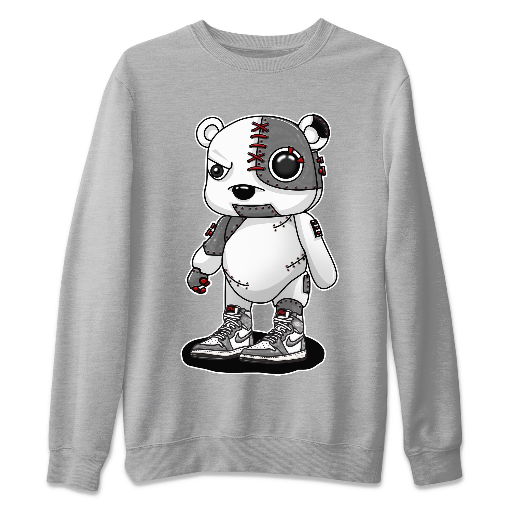 1s High OG Washed Heritage Sneaker Match Tees Cyborg Bear Streetwear Sneaker Shirt Air Jordan 1 Washed Heritage Sneaker Release Tees Unisex Shirts Heather Grey 2