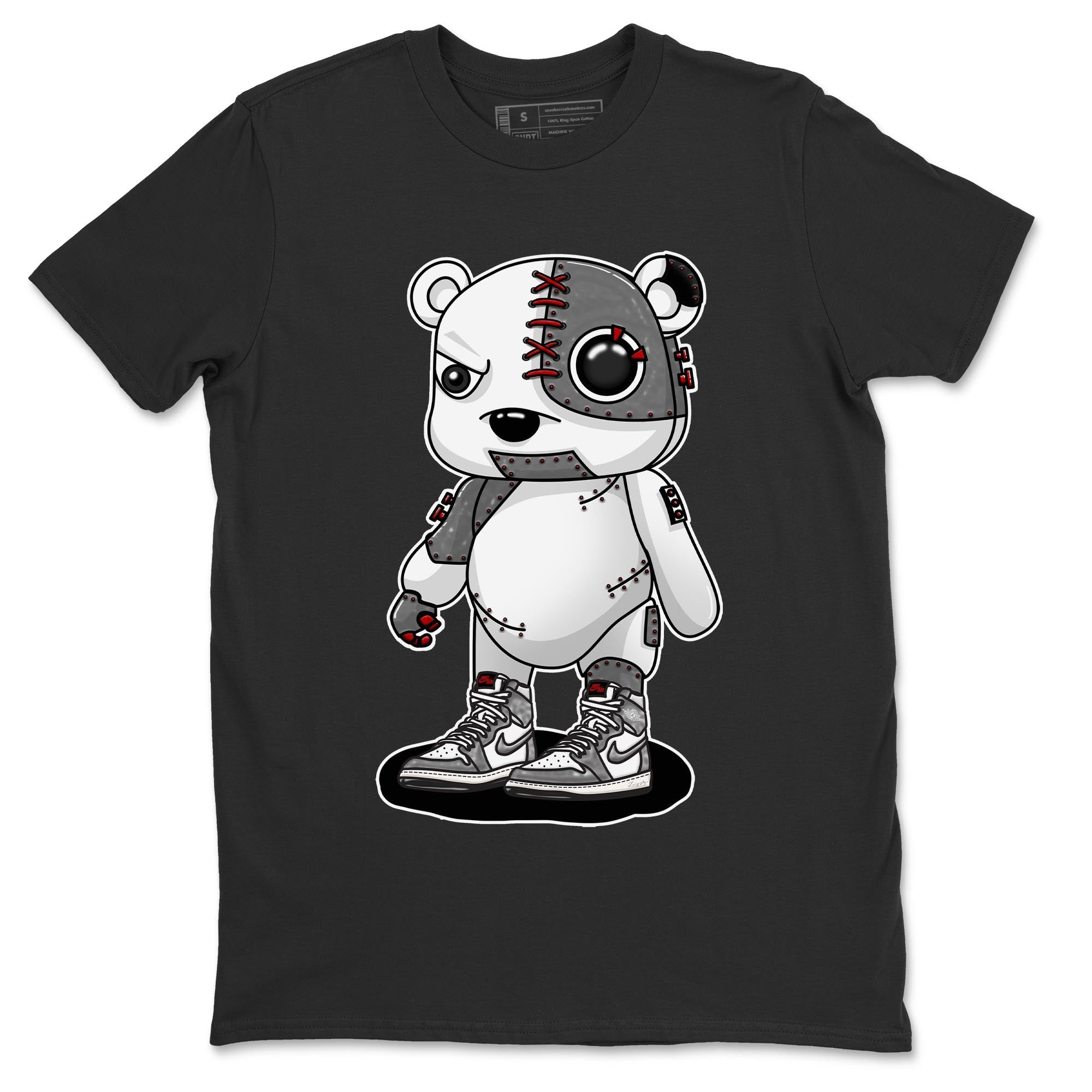 1s High OG Washed Heritage Sneaker Match Tees Cyborg Bear Streetwear Sneaker Shirt Air Jordan 1 Washed Heritage Sneaker Release Tees Unisex Shirts Black 2