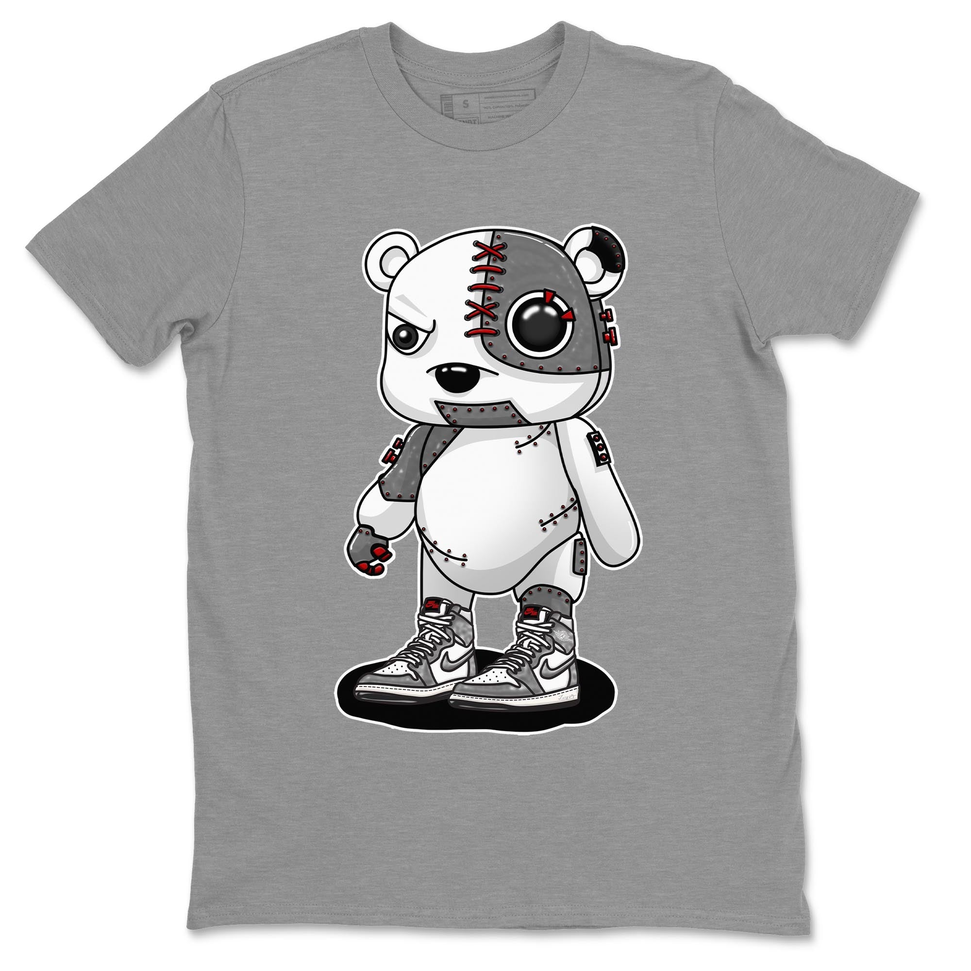 1s High OG Washed Heritage Sneaker Match Tees Cyborg Bear Streetwear Sneaker Shirt Air Jordan 1 Washed Heritage Sneaker Release Tees Unisex Shirts Heather Grey 2
